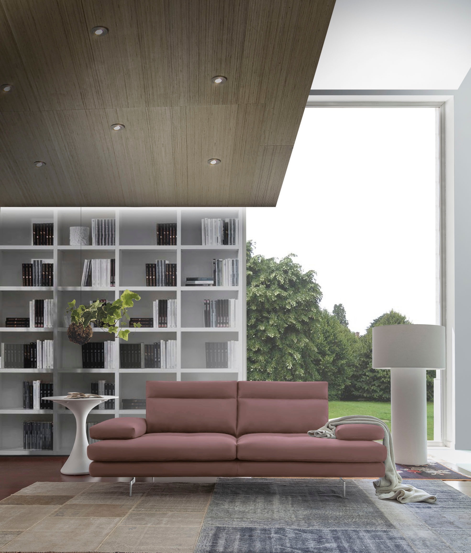 CALIA ITALIA 3-Sitzer »Toby Wing, Designsofa mit hohem Sitzkomfort, bequem und elegant«, inklusive Sitztiefenverstellung, Füße in Chrom glänzend