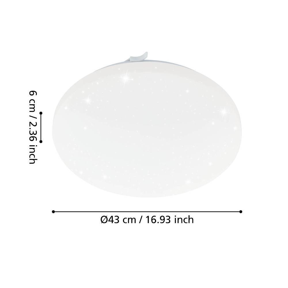 EGLO LED Deckenleuchte »FRANIA-S Deckenlampe, weiß, Kristalleffekt, geringe Aufbauhöhe«, 1 flammig, Leuchtmittel LED-Board | LED fest integriert, Wohzimmer, Küche, Esszimmer, Flur, modern, rund
