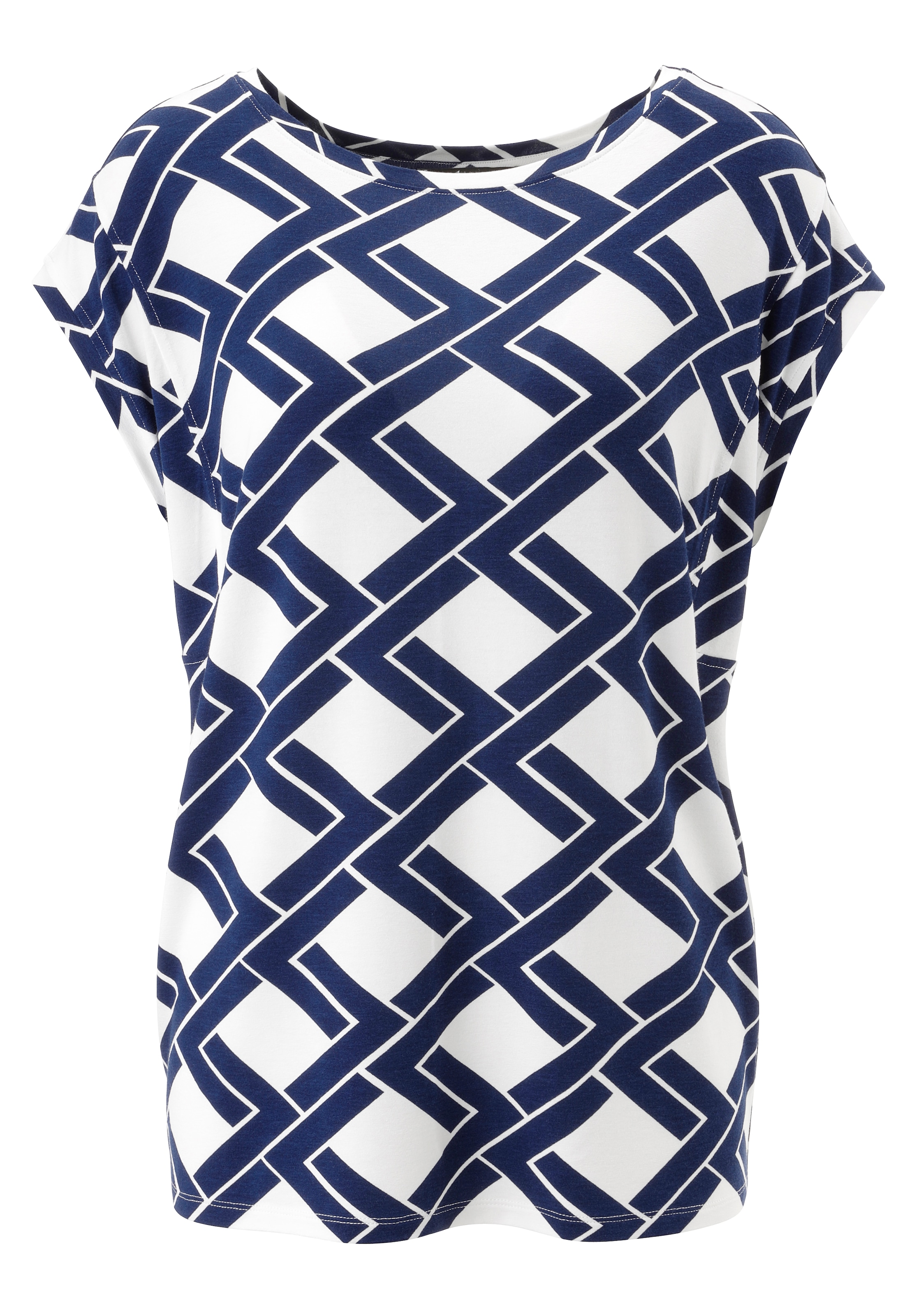 Aniston SELECTED T-Shirt überschnittene Schultern und fixiertem Umschlag - NEUE KOLLEKTION