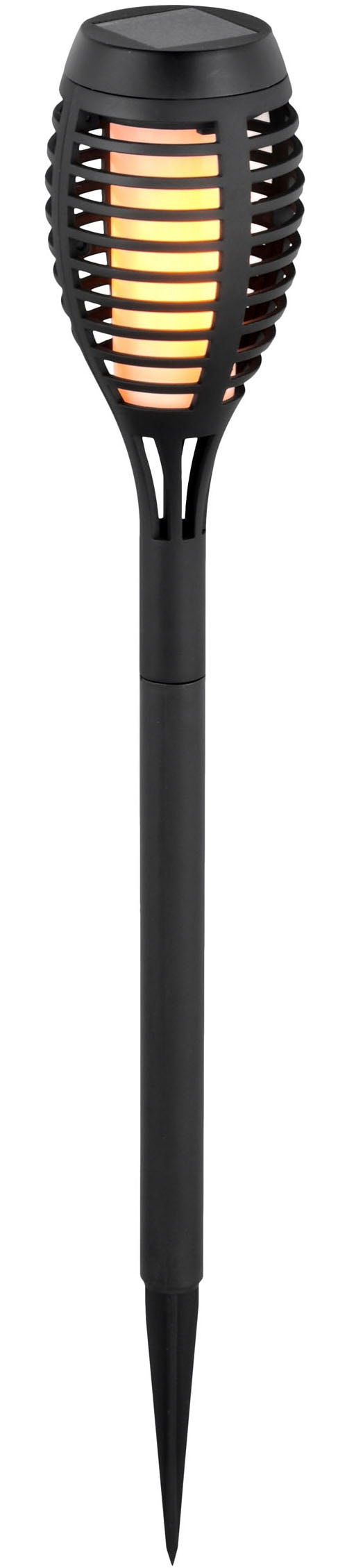 näve LED Solarleuchte »Fanilo«, 5 flammig, Leuchtmittel LED-Modul | LED fest integriert, 5er Set Fackeln, Flammeneffekt, schwarz, LED warmweiß, H: 45cm, D: 6cm