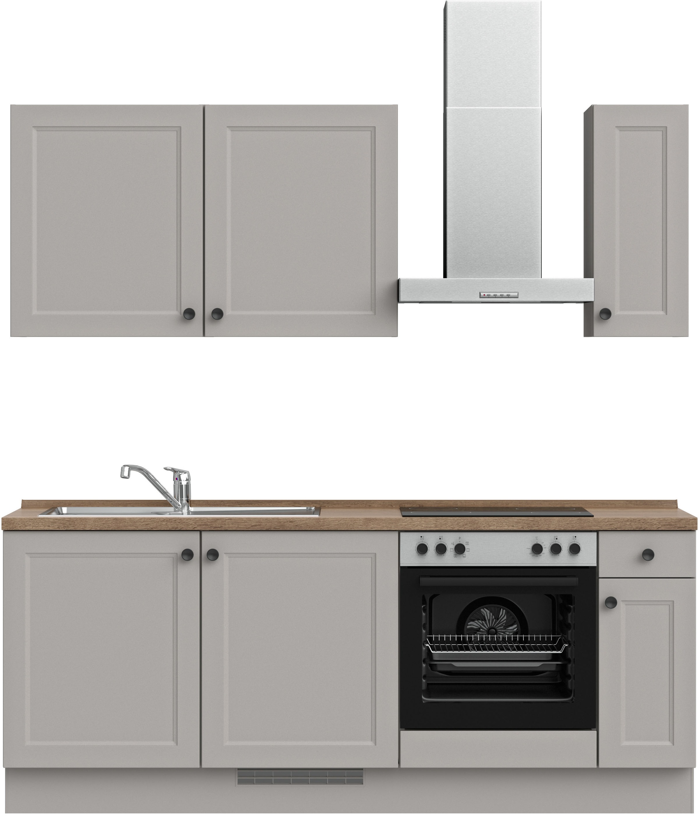 nobilia® Küchenzeile »"Cascada I"«, vormontiert, Ausrichtung wählbar, Breite 210 cm, wahlw. mit E-Geräten