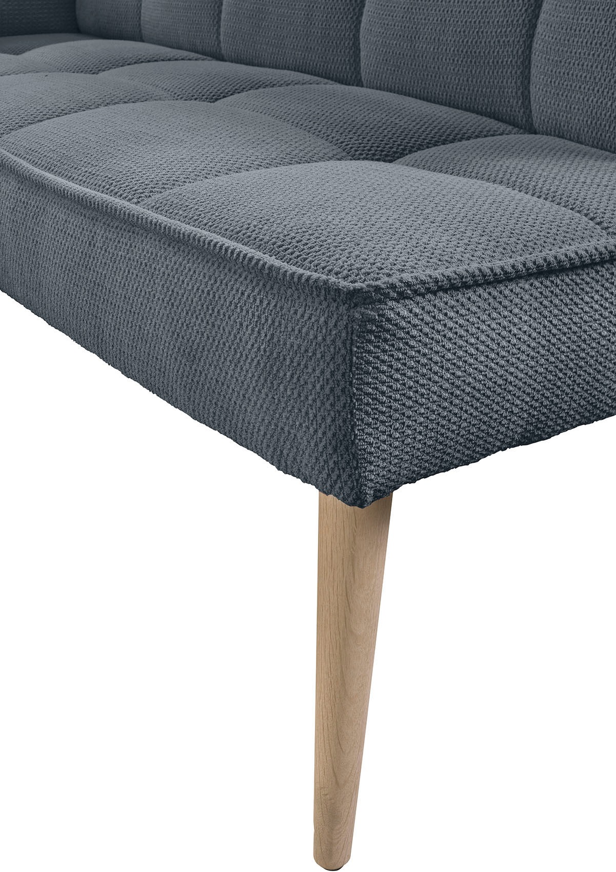 Eckbank EXXPO - SOFA FASHION "Latte", antrazith, B:254cm H:95cm T:196cm, 94% PES, 6% NY, Sitzbänke, Eckbank, moderne Sitz- und Rückensteppung, bequem und elegant, hoher Holzfuß 2