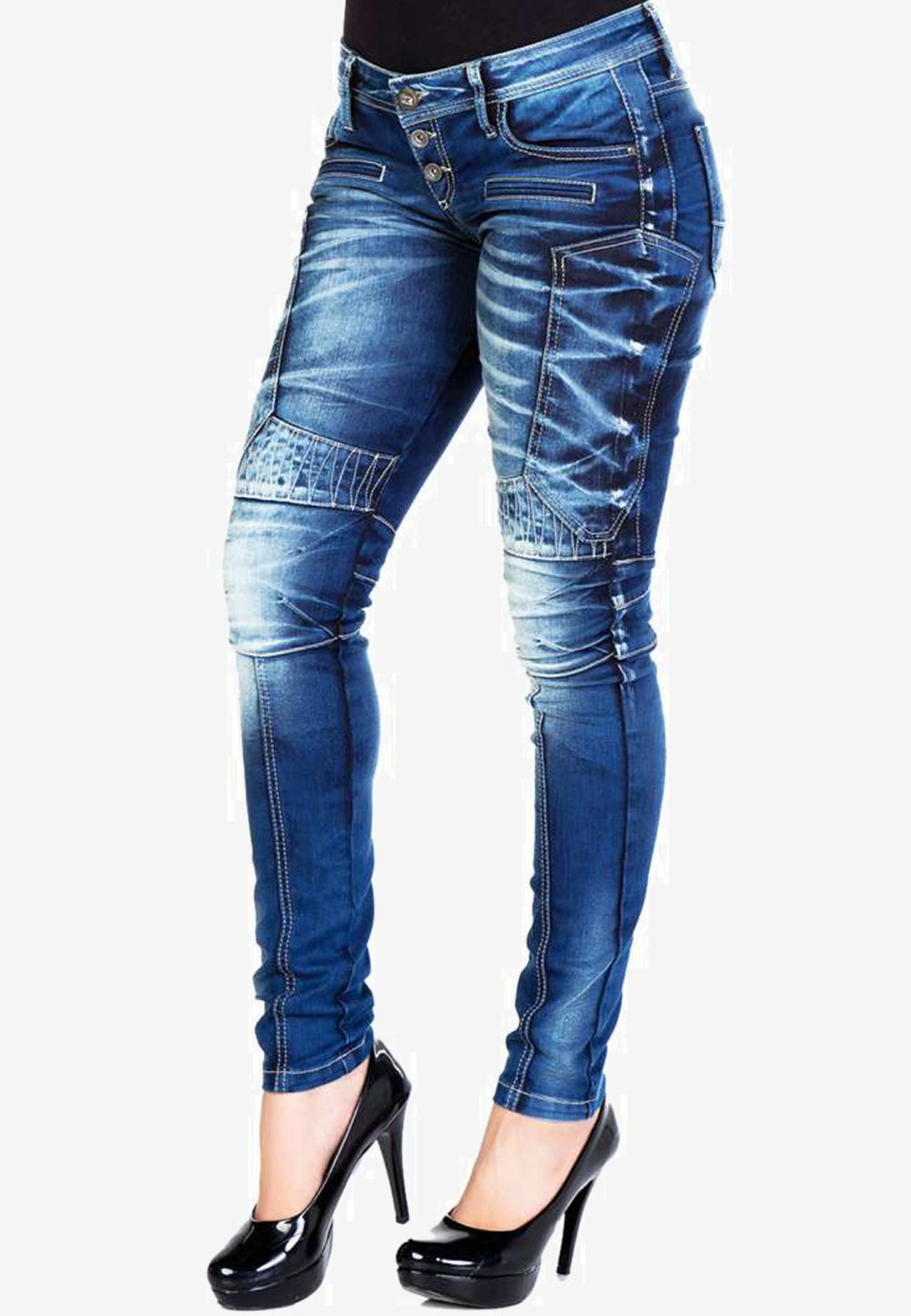 Cipo & Baxx Bequeme Jeans, im Biker-Stil in Slim Fit