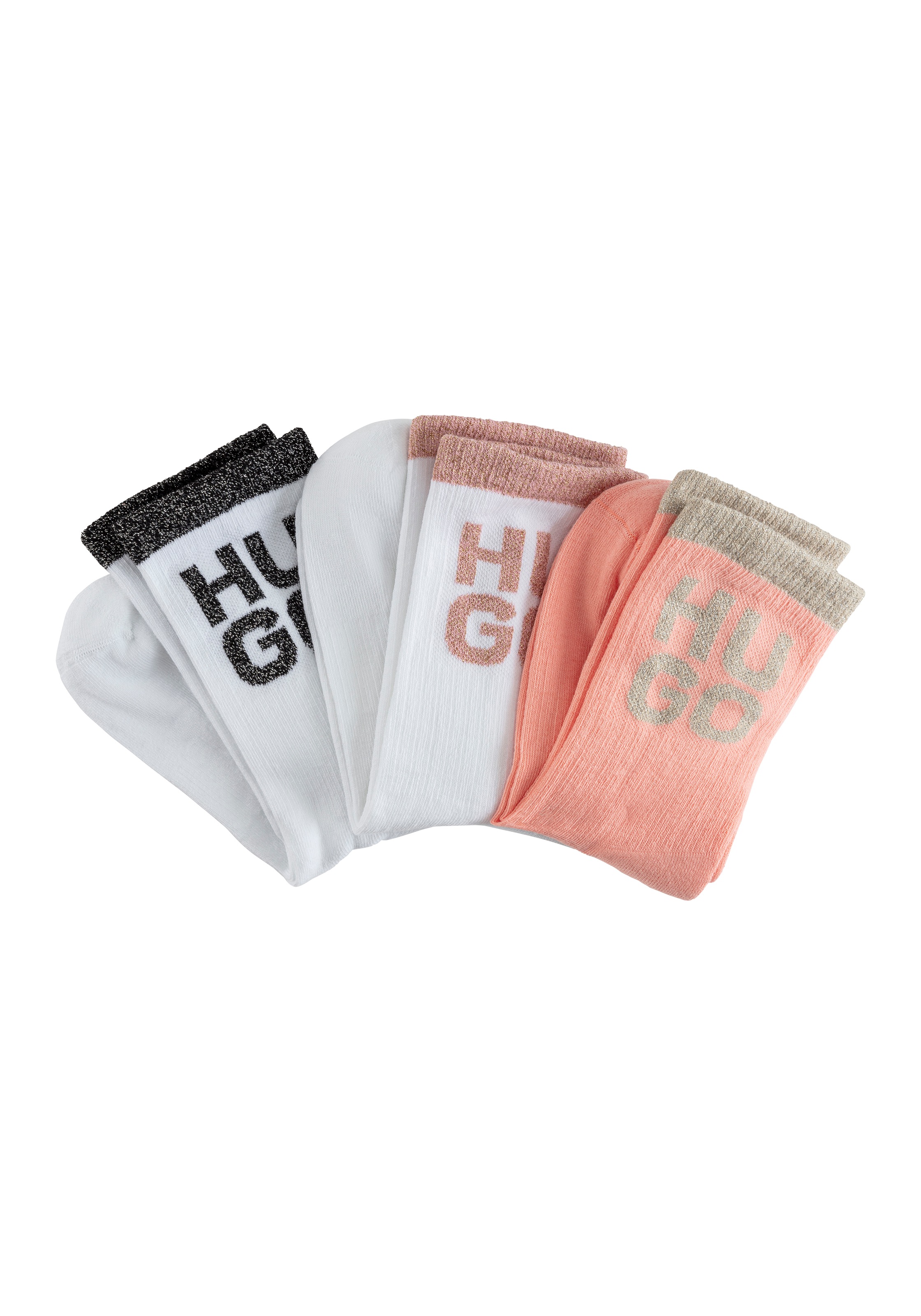 Thumbnail - HUGO Underwear Freizeitsocken "3P QS SHINY LOG CC W" Packung, 3er Pack, 3 Paar tlg.
