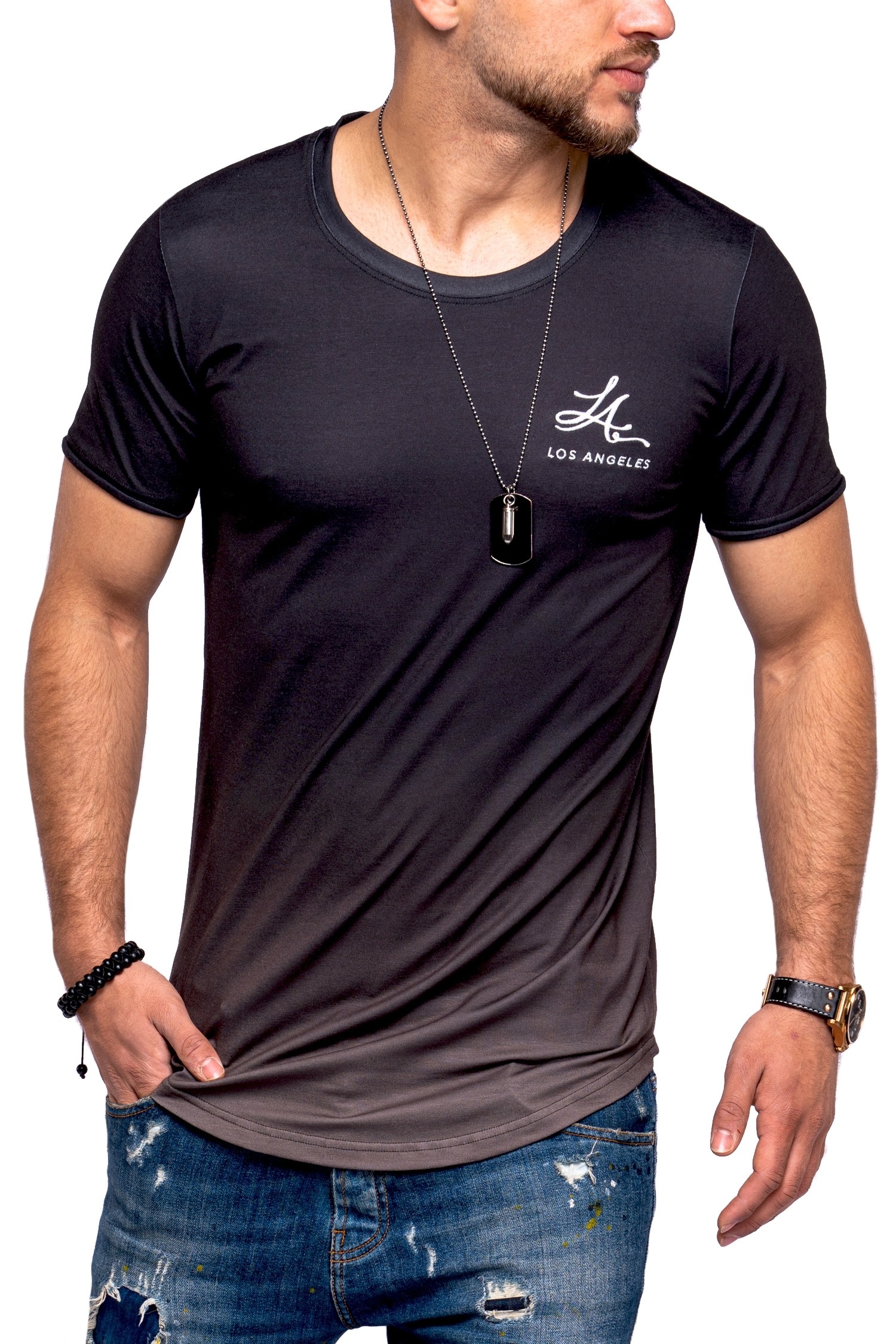 behype T-Shirt »LA«, mit modischem Farbverlauf