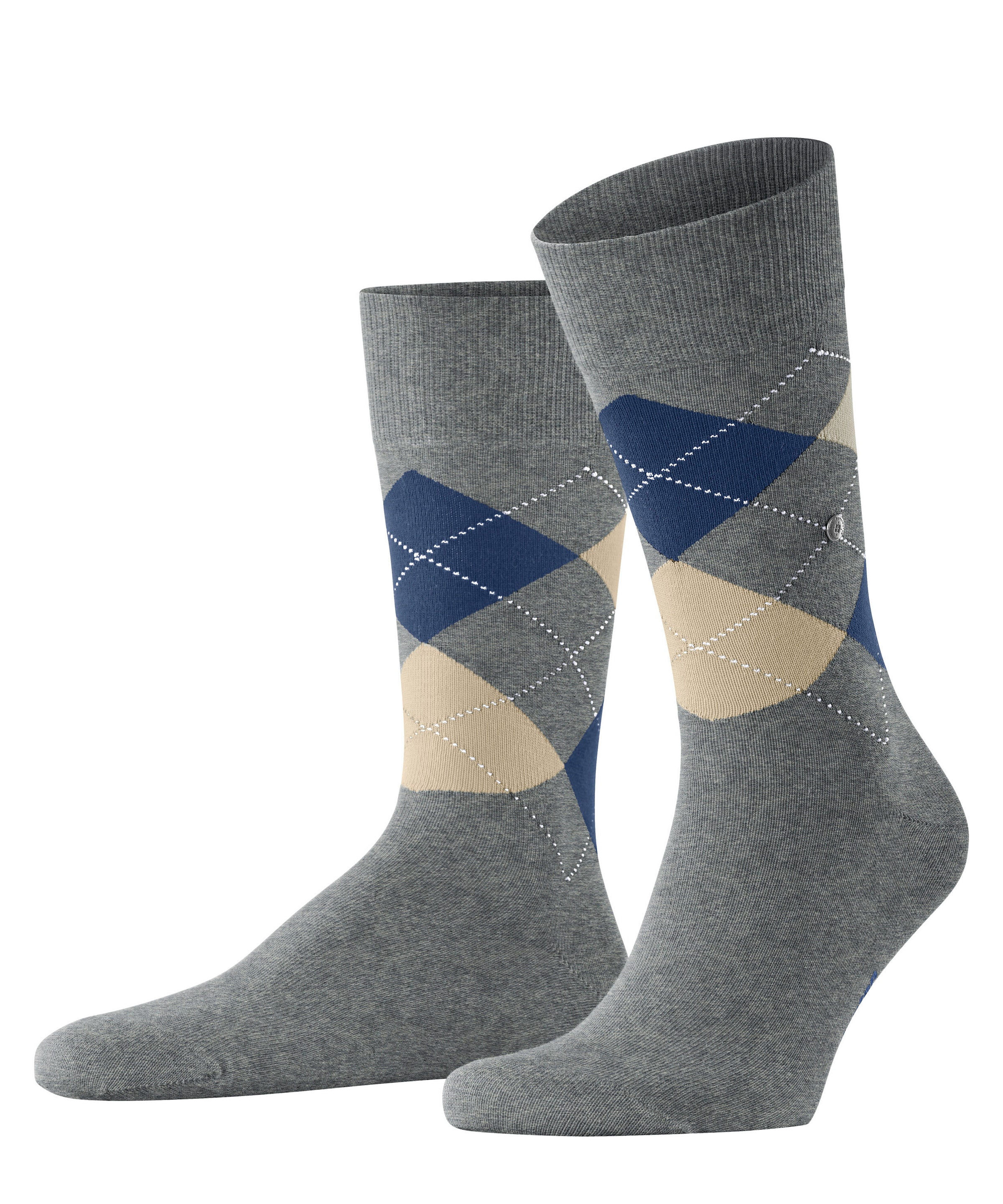 Burlington Socken "King" Einheitsgröße 40-46, Argyle-Muster, Burlington-Clip