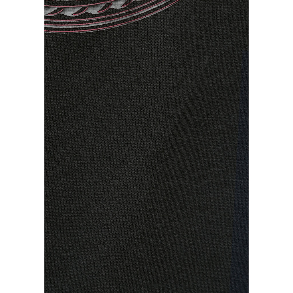 Herrenmode Sweatshirts & -jacken Bruno Banani Kapuzensweatshirt, mit gummierten Markenprint vorne schwarz