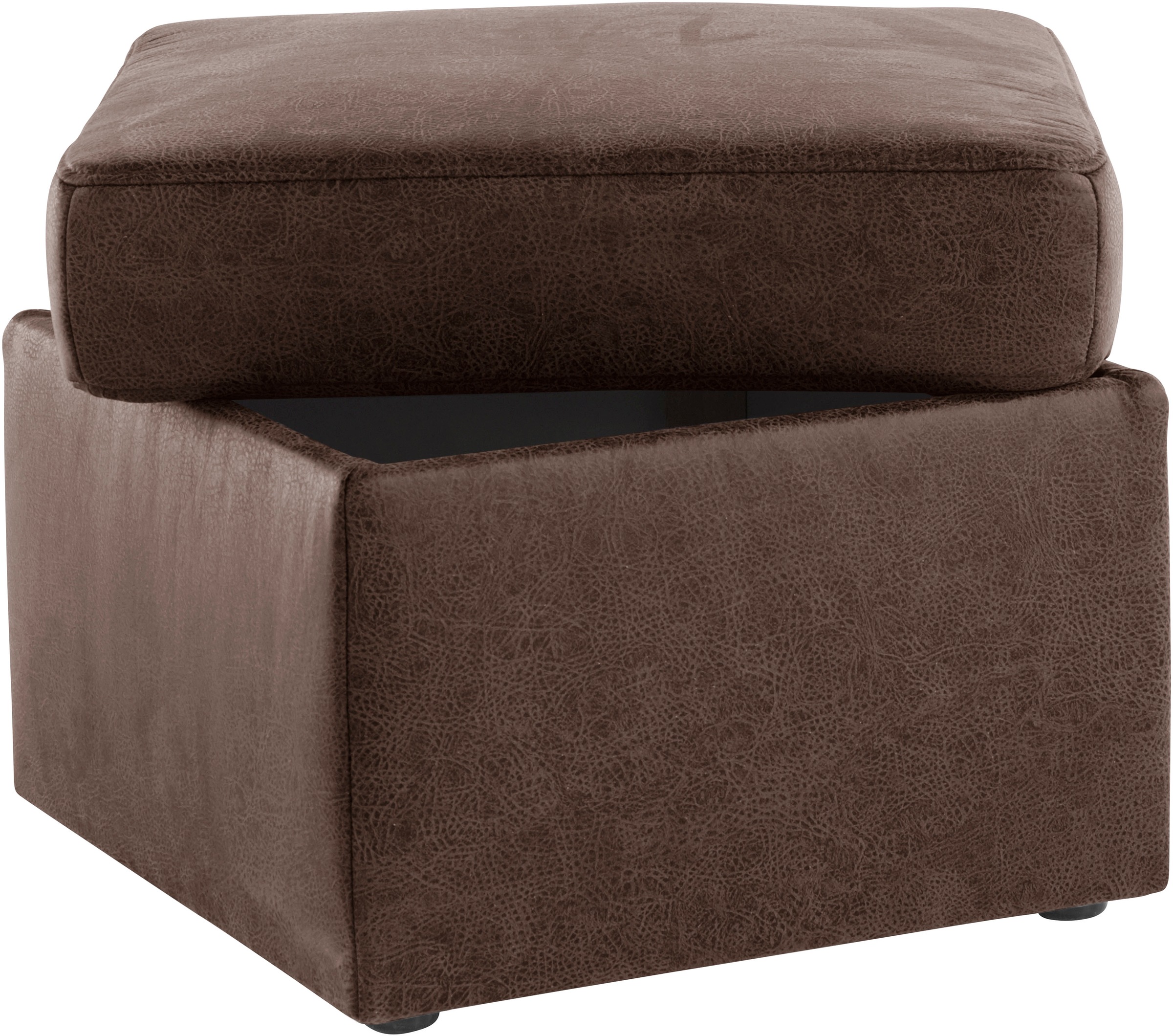 Stauraumhocker SIT & MORE "Melissa", braun (schokobraun), B:60cm H:48cm T:60cm, 100% Polyester, Hocker, klassisches Design, optional in dem mit Wasser zu reinigendem Bezug 3