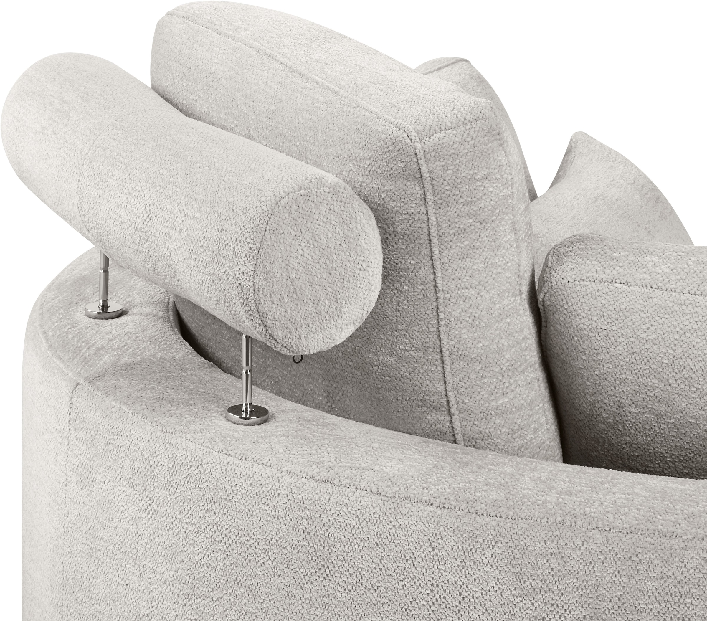 ATLANTIC home collection Loveseat »Ravi«, XXL- Sessel, inklusive Stauraumhocker, Rückenkissen & drei Zierkissen