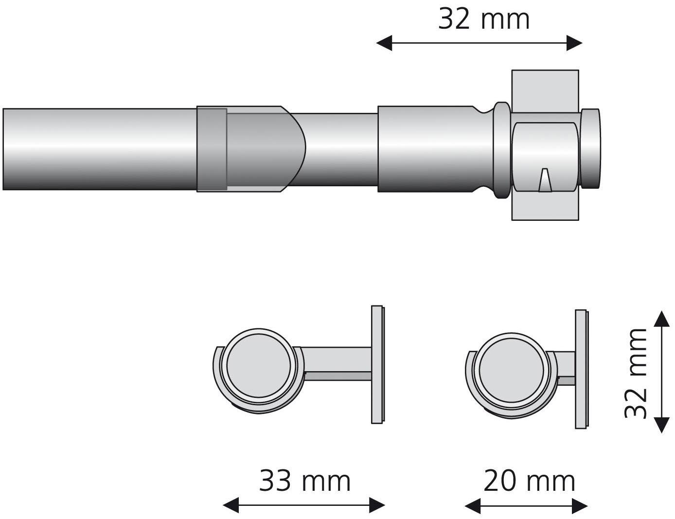 Liedeco Scheibenstange "Florida" Ø 12 mm 1 läufig-läufig ausziehbar günstig online kaufen