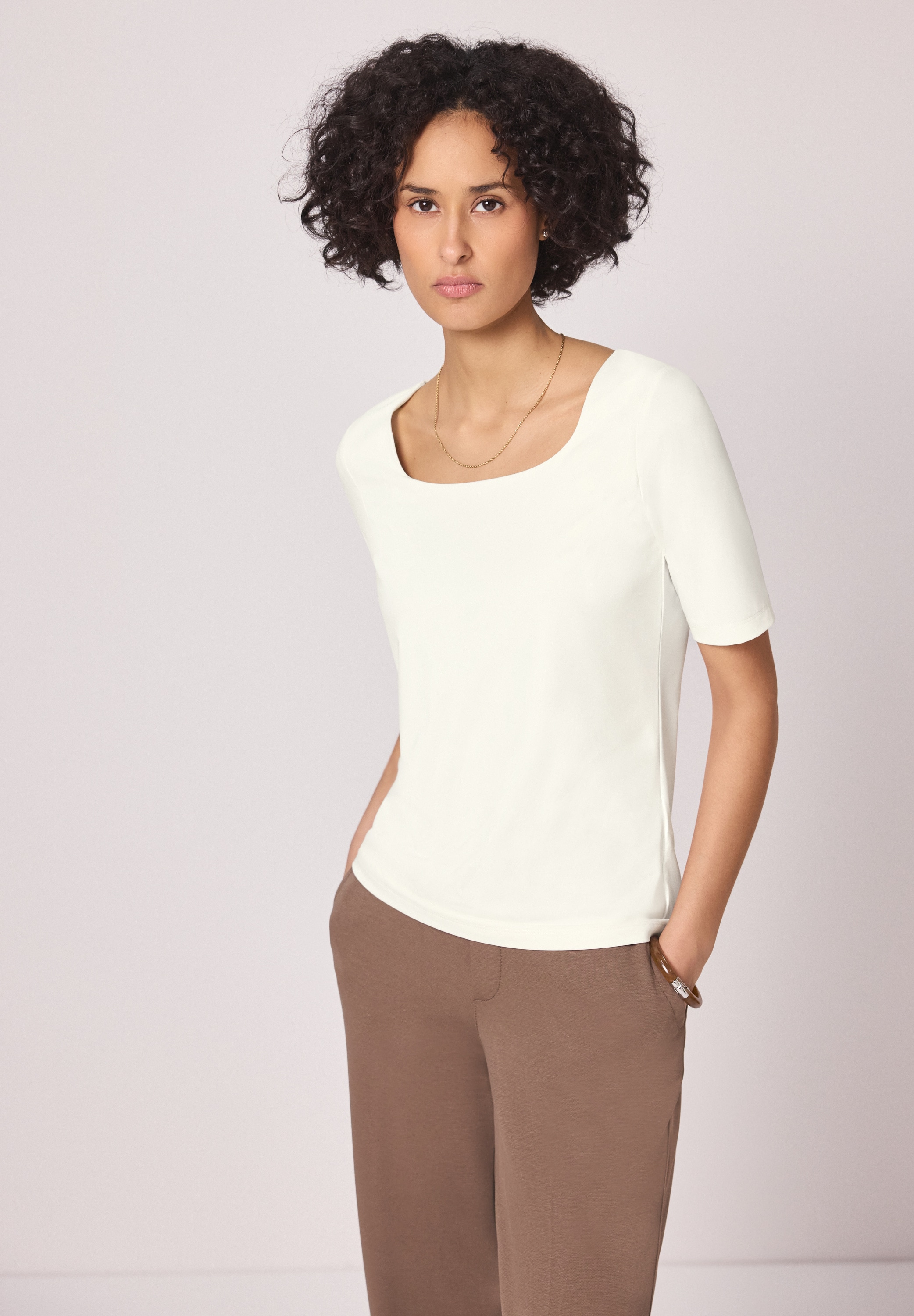 STREET ONE T-Shirt aus Jersey in Unifarbe