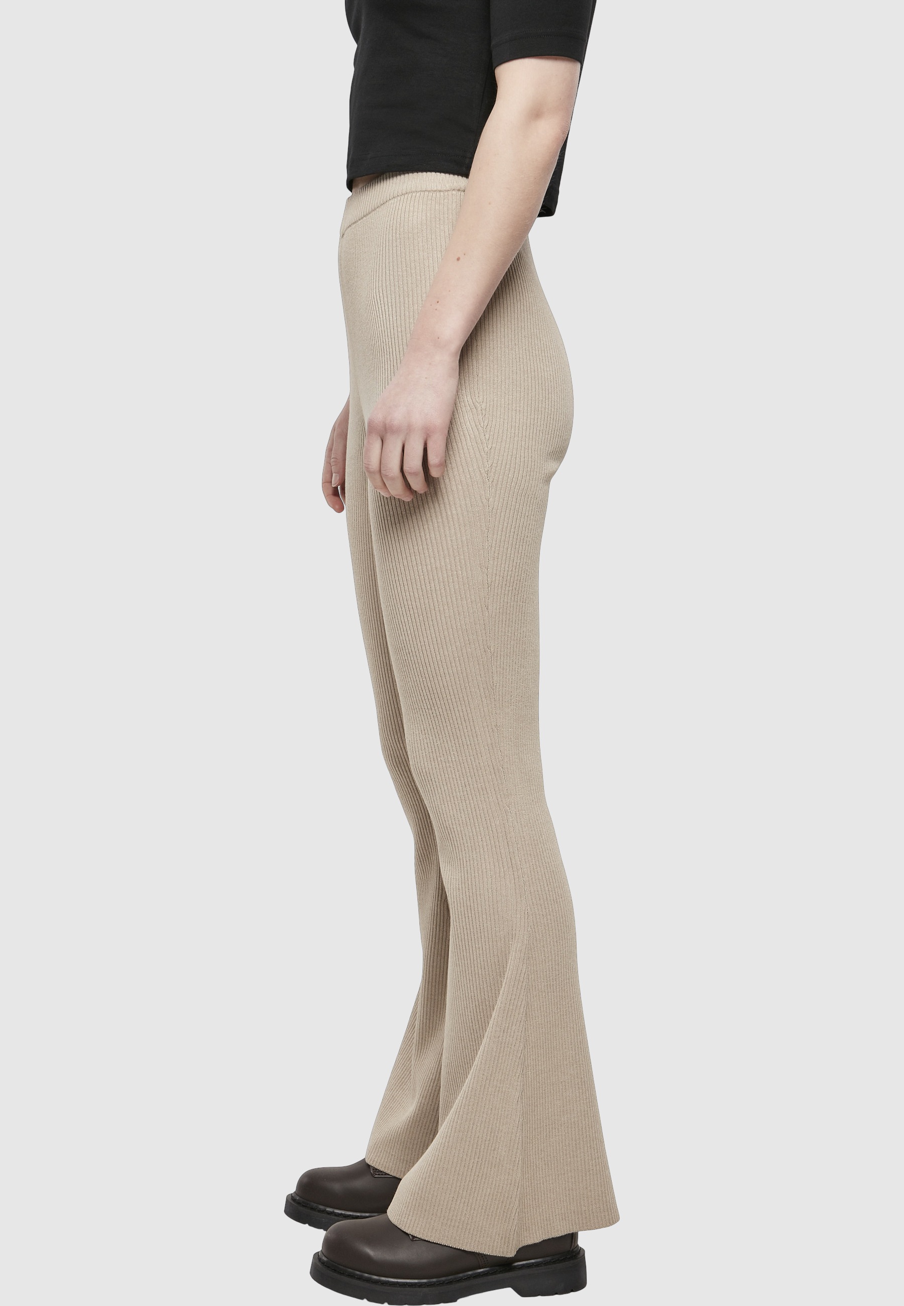 URBAN CLASSICS Leggings »Urban Classics Damen Ladies Rib Knit Bootcut Leggings«