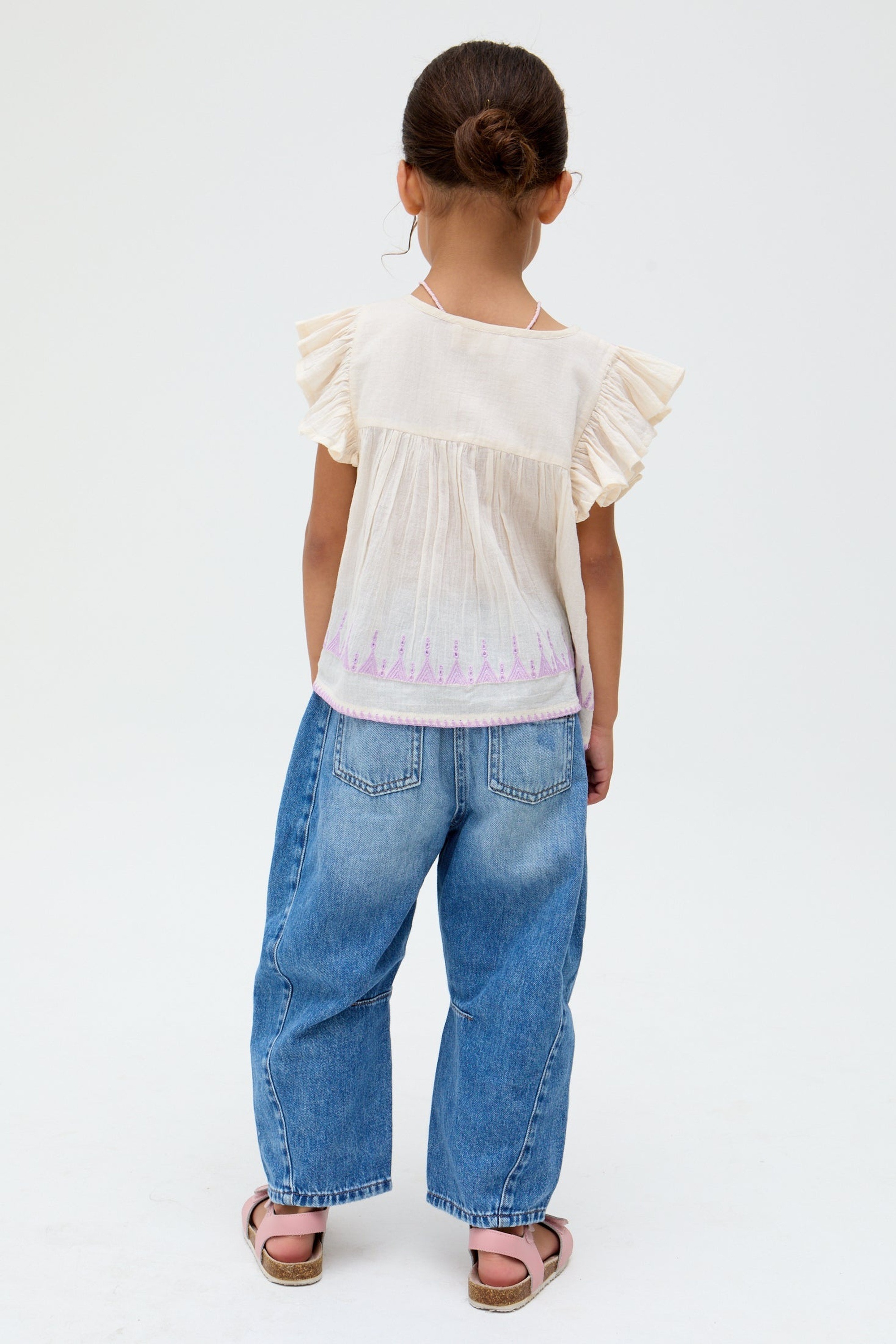 RAFFYA Hemdbluse »Mariana Flutter Sleeve Embroidered Blouse Mädchen«