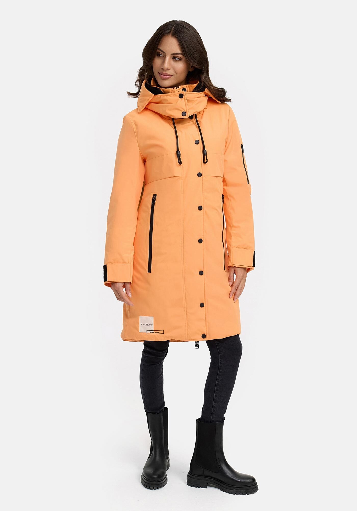 Marikoo Winterjacke »Anoukaa«, langer Parka mit abnehmbarer Kapuze