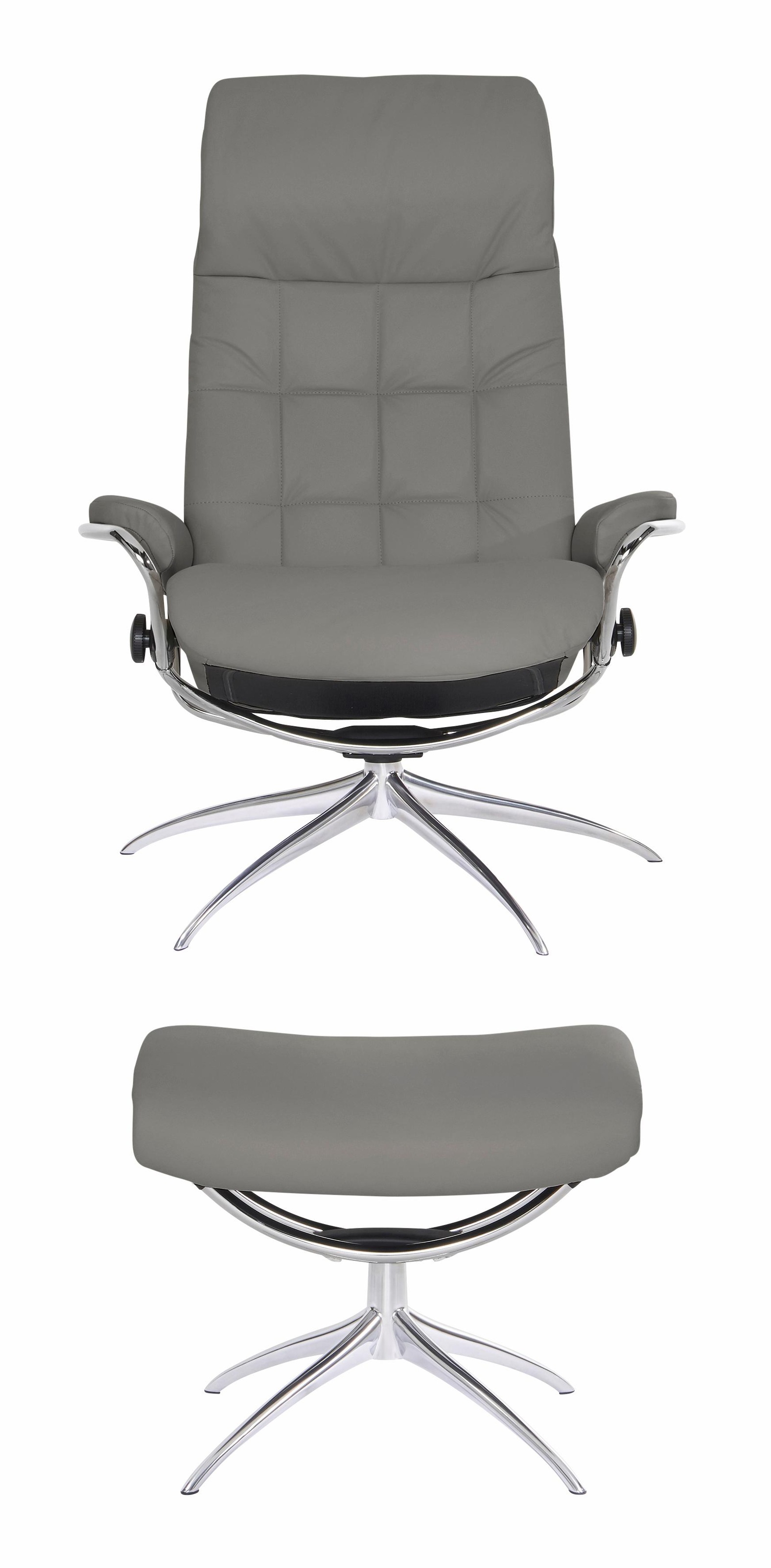 Stressless® Relaxsessel »London«, (Set, Relaxsessel mit Hocker), mit Hocker, High Back, mit Star Base, Gestell Chrom