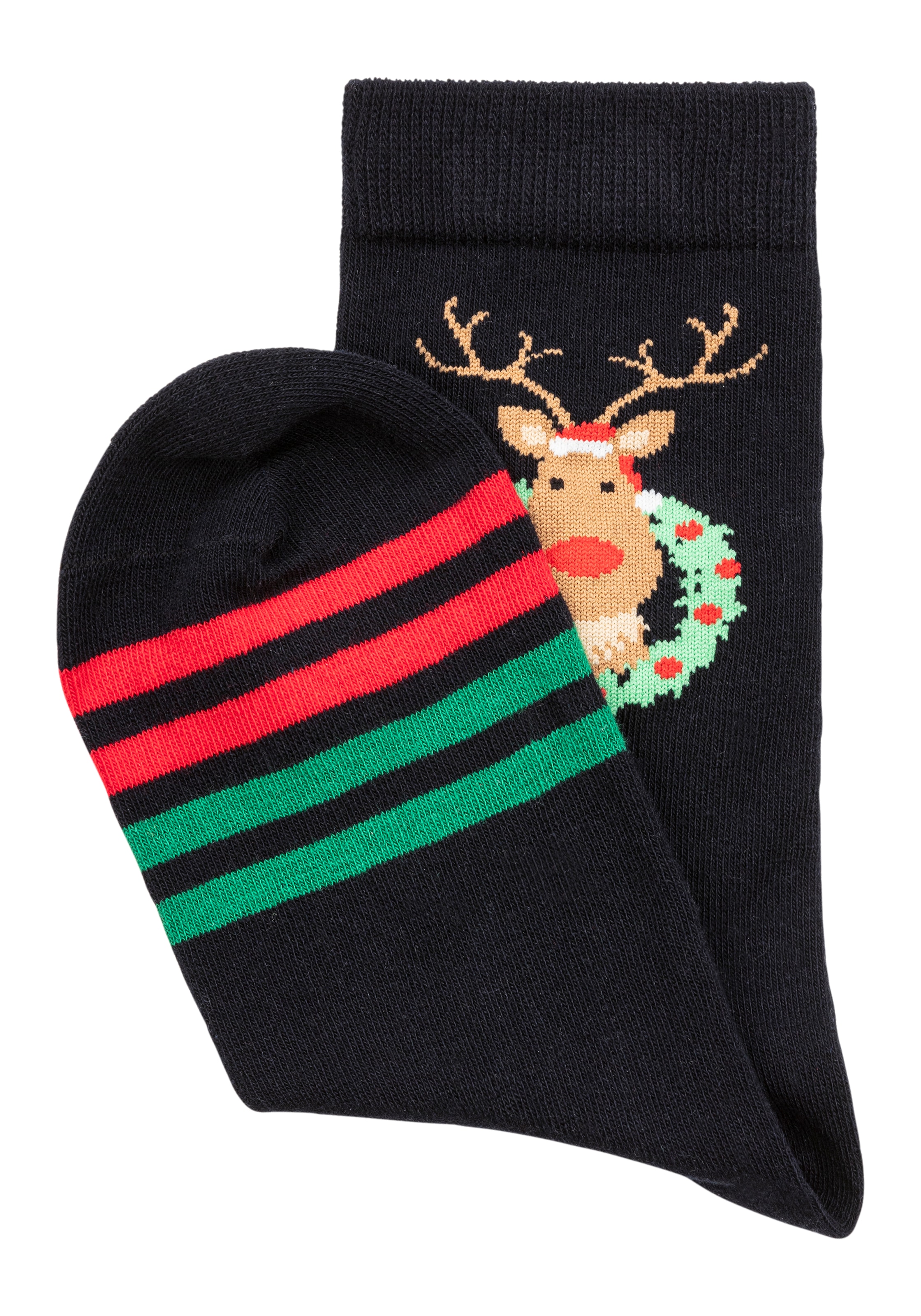 H.I.S Basicsocken, (Packung, 3 Paar), mit weihnachtlichen Motiven