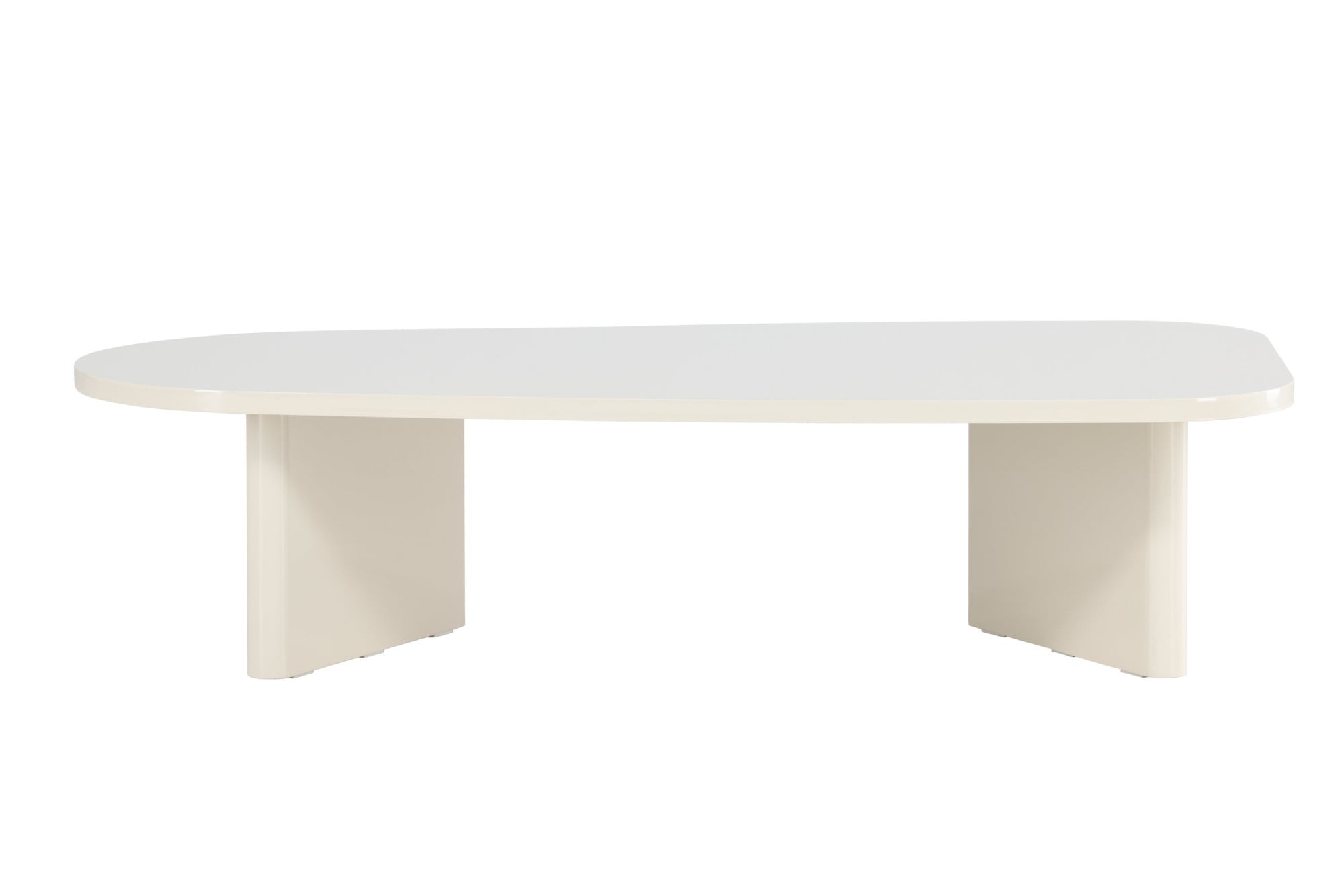 Venture Home Couchtisch »Grönvik, ovaler Couchtisch 130 × 65 cm in glänzendem Beige, modern« Sofatisch, MDF, Glanzfinish, oval, sanft geformt, Skandinavisch