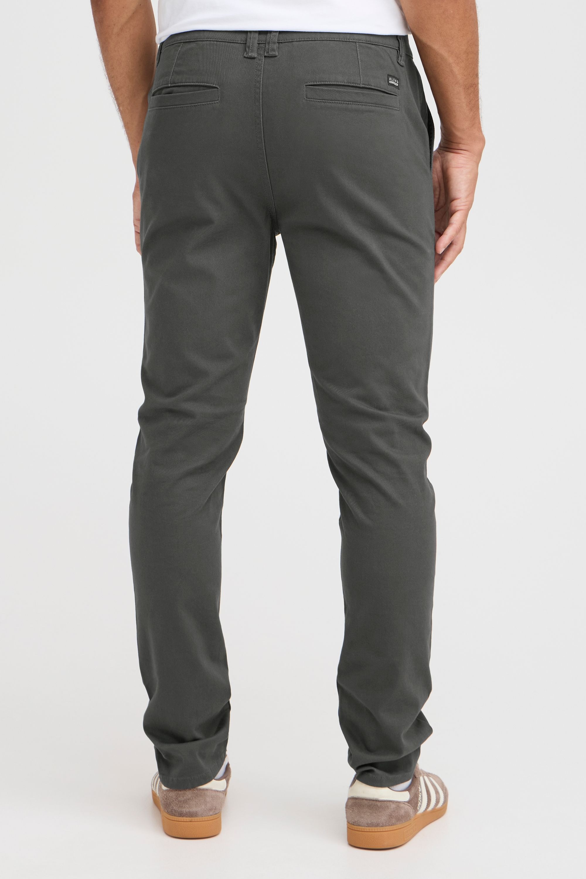 Chinohose BLEND "Chinohose BHPerrini", Herren, Gr. 32, Länge 30, grau (ebony grau), Obermaterial: 98% Baumwolle CO. 2% Elasthan EL., Hosen Chinohose 6