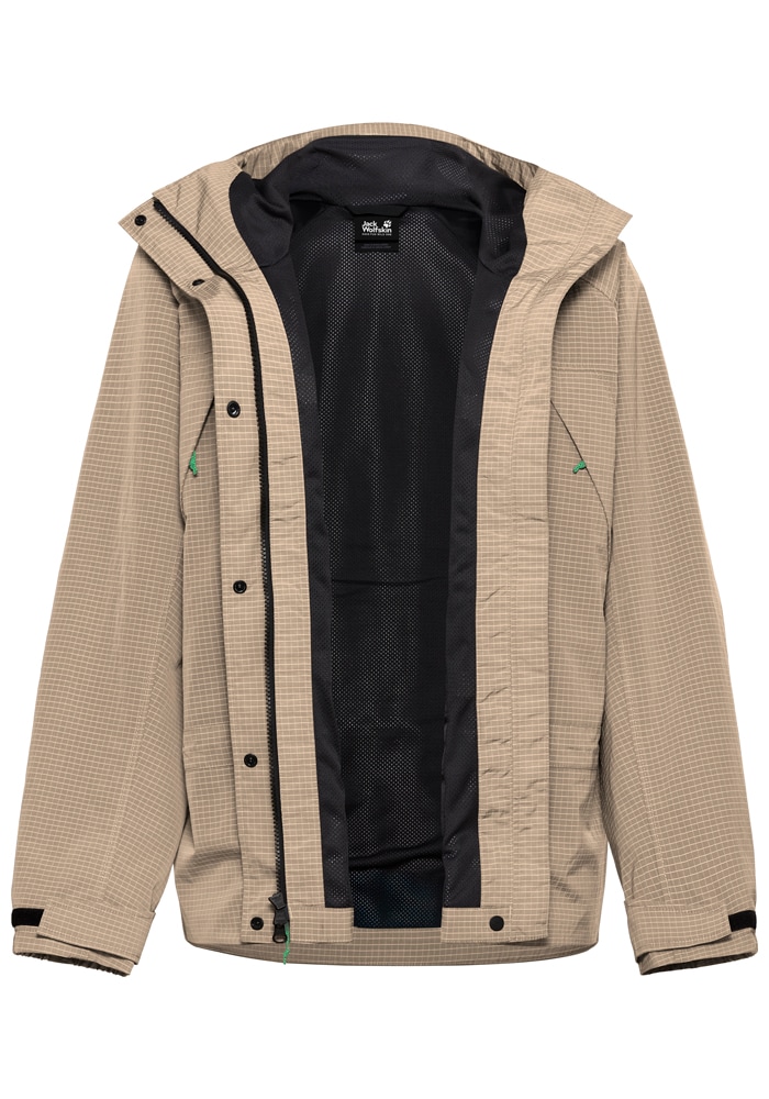 Jack Wolfskin Funktionsjacke »FIND THE WILD 2L JKT W« mit Kapuze wasserdicht, atmungsaktiv, Übergangsjacke, kontrastfarbige Details