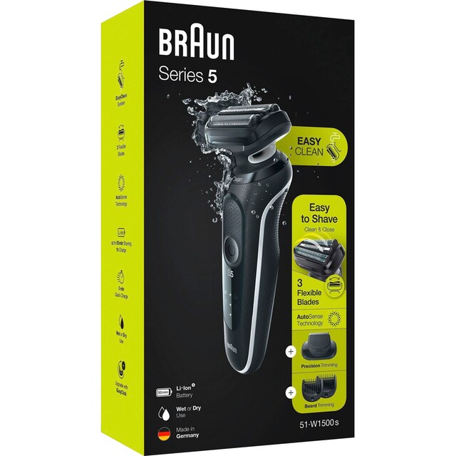 Braun Elektrorasierer »Series 5 51-W1500s«, 1 St. Aufsätze, EasyClick- Barttrimmer-Aufsatz, Wet&Dry | BAUR | Haarschneider