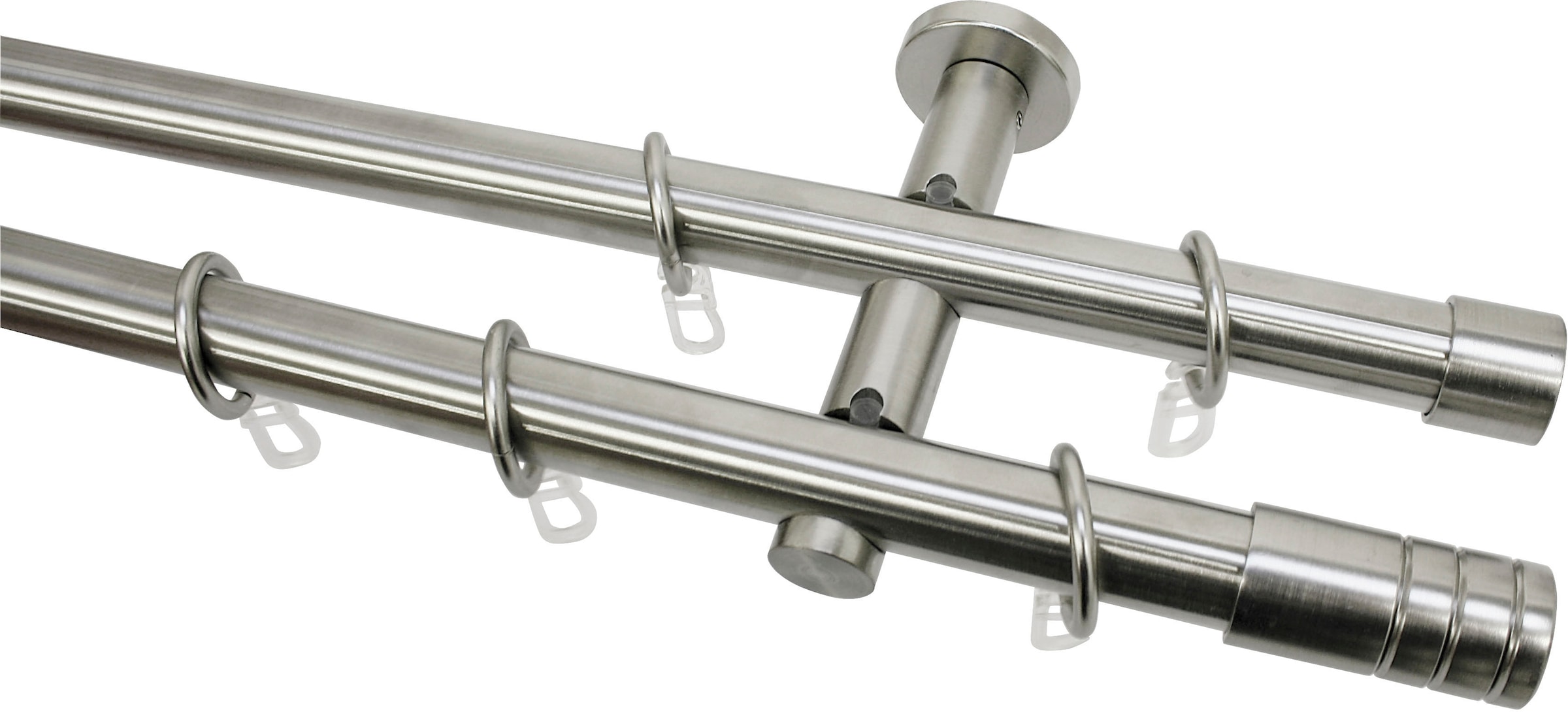 GARDINIA Gardinenstange "Set Metall" Ø 20 mm 2 läufig-läufig Fixmaß 2-Lauf