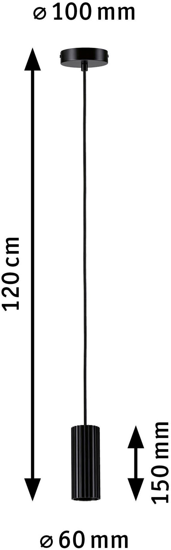 Paulmann Pendelleuchte »Lirena max 1x10W GU10 Schwarz  230V Metall« GU10 1 Stk. markante Lamellenstruktur