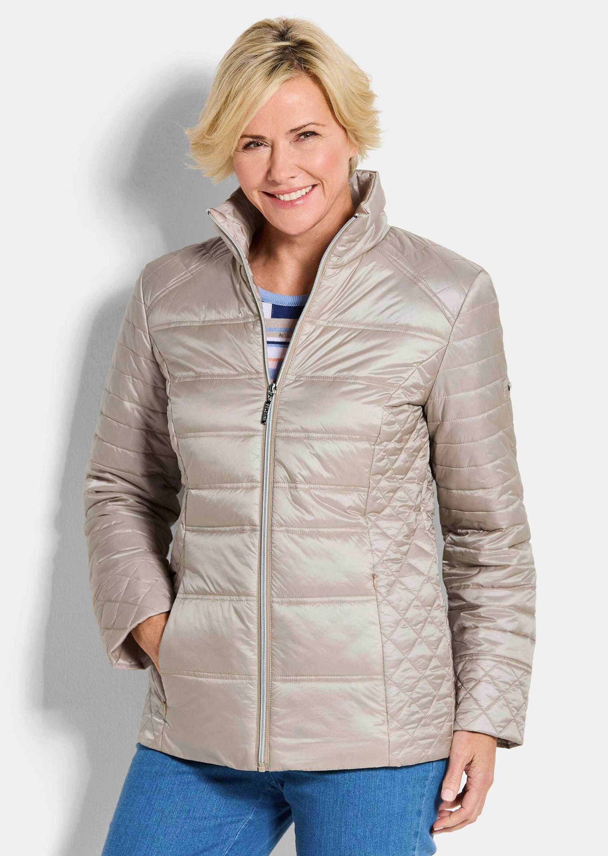 GOLDNER Steppjacke »Kurzgröße Übergangsjacke mit Muster-Mix« RV Taschen