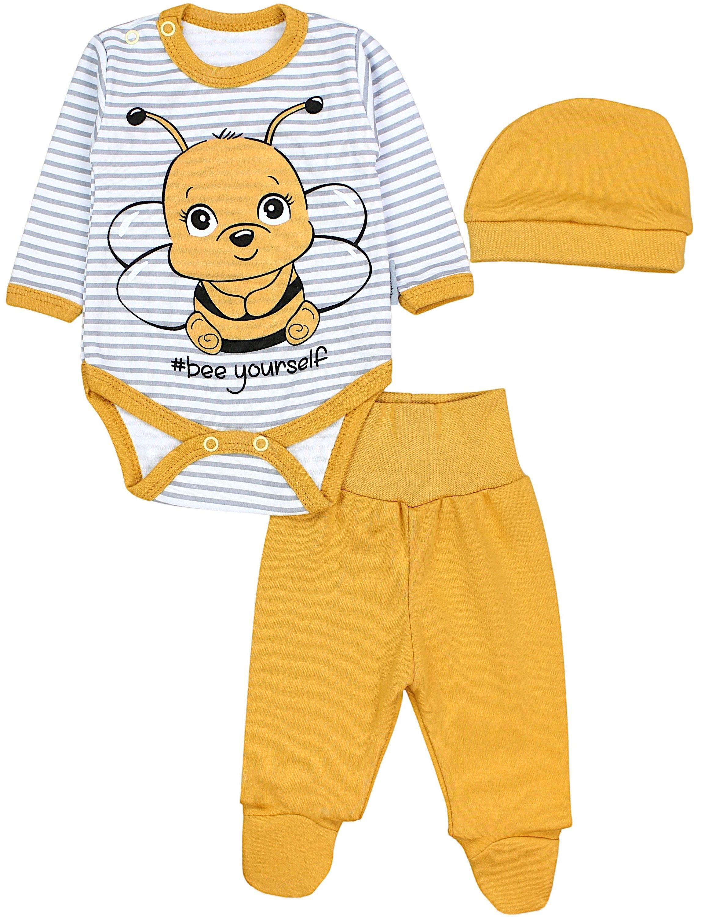 TupTam Langarmbody "Set Baby Bekleidungsset Langarmbody Hose Mütze3 teilig"