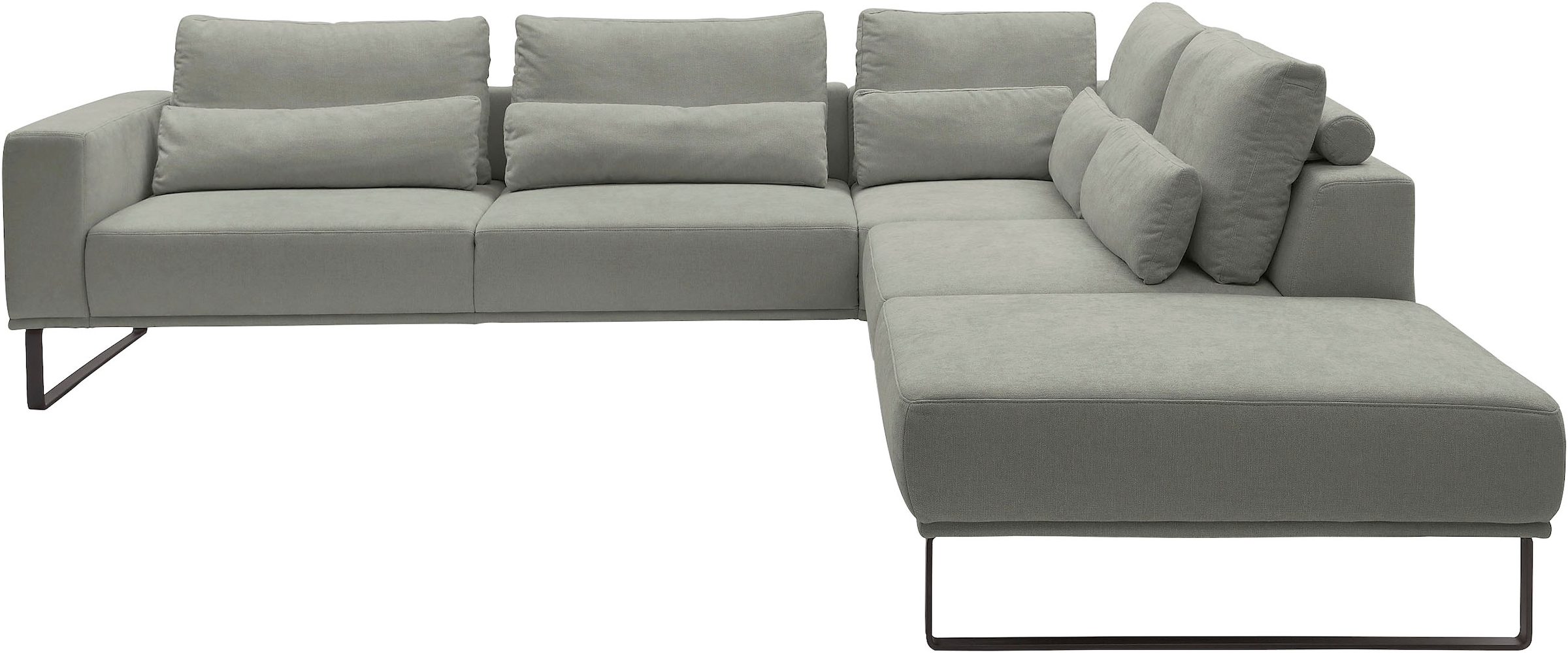 Musterring "JustB PM100 Federkern & Kaltschaum, bequem, Breite 308cm, L-Form" mit Sitztiefenverstellung und Kissen, mit Metallkufe, Maße 290x308 cm