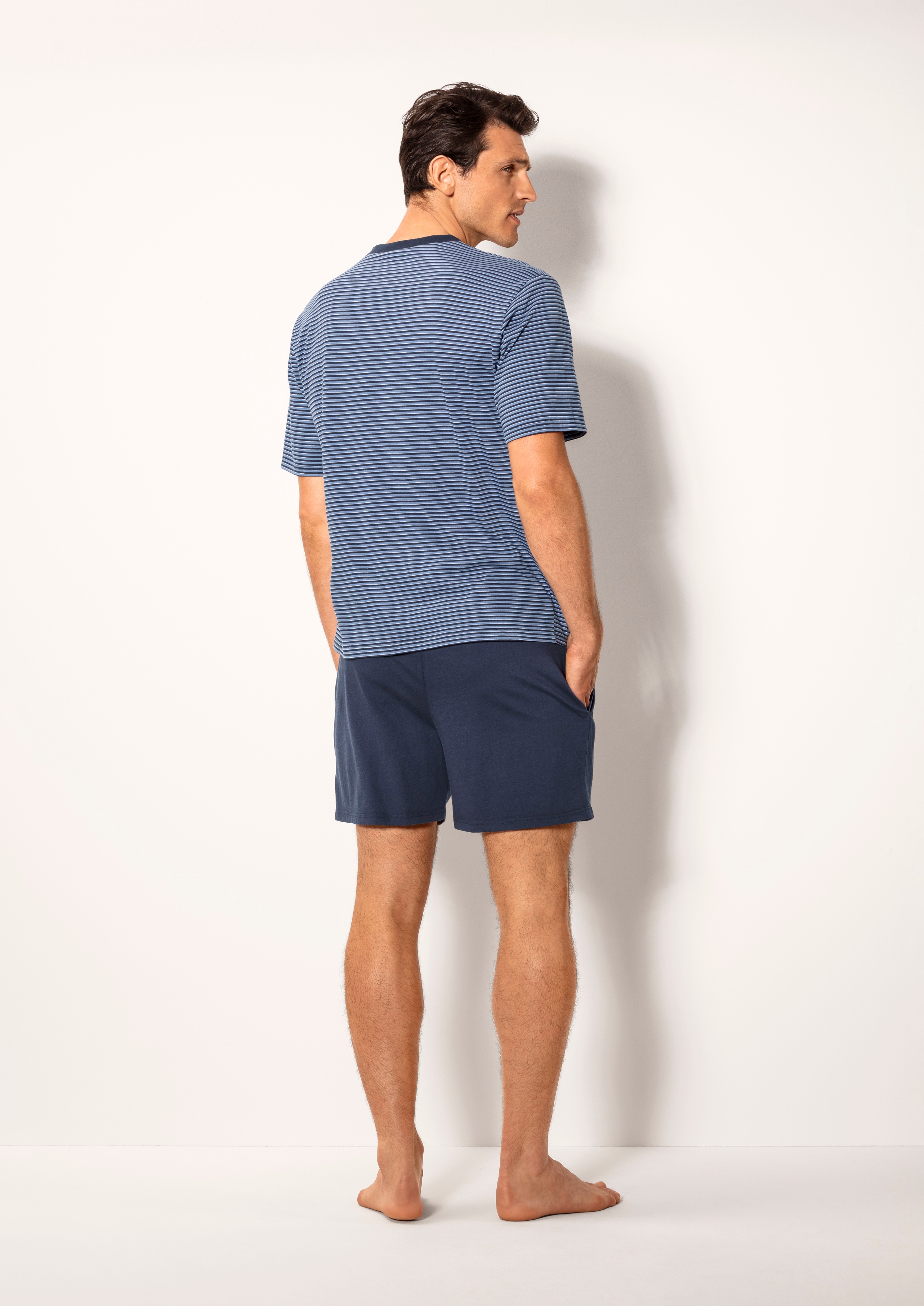 Thumbnail - le jogger Pyjama Packung, 2 Stück, 4 tlg. Schlafanzug mit garngefärbtem Streifen