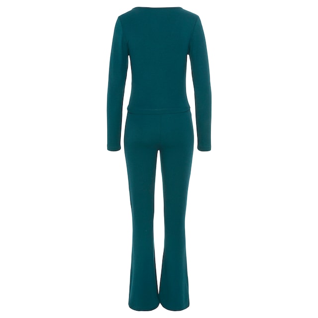 LASCANA Pyjama, (Set, 2 tlg.), aus schönem Ripp-Material online kaufen |  BAUR