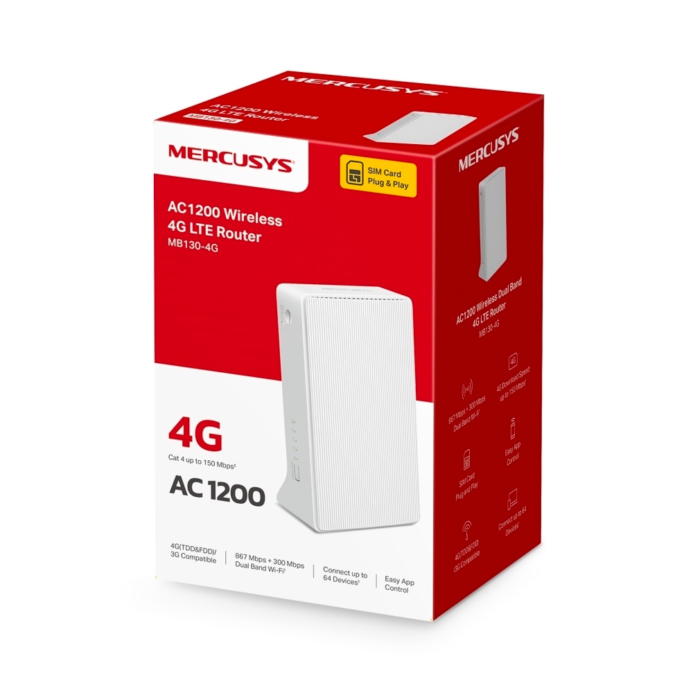 TP-Link 4G/LTE-Router »Mercusys MB130-4G AC1200 Wi-Fi 4G«