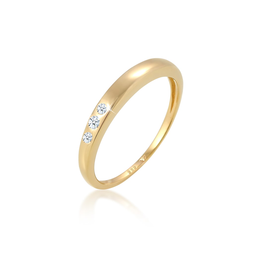 Elli DIAMONDS Verlobungsring »Verlobung Trio Diamant (0.06 ct.) 585 Gelbgold«