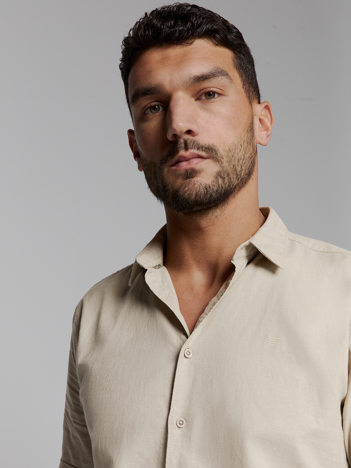 NO EXCESS Langarmhemd »No Excess Linnen shirt«
