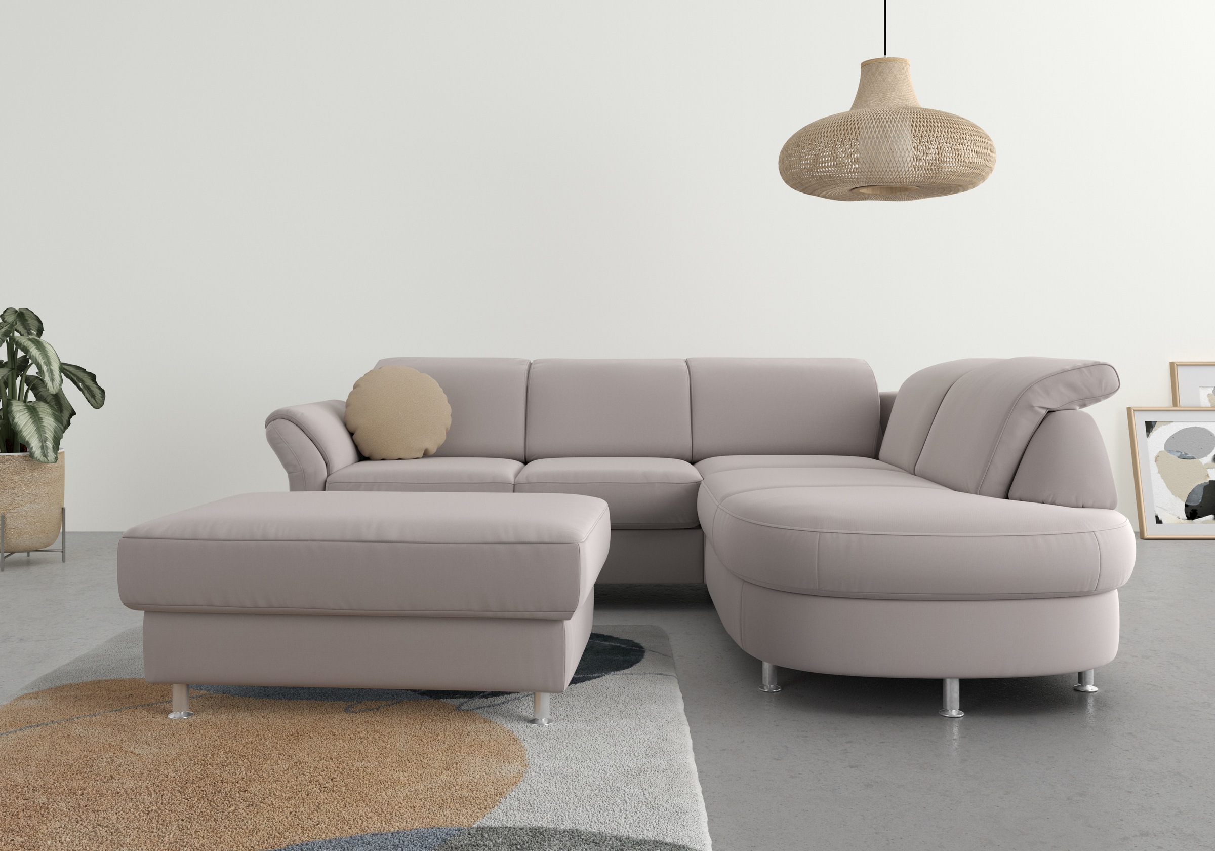 sit&more Ecksofa "Apulia L-Form" wahlweise Schlaffunktion, Bettkasten und Kopf- und Armteilverstellung