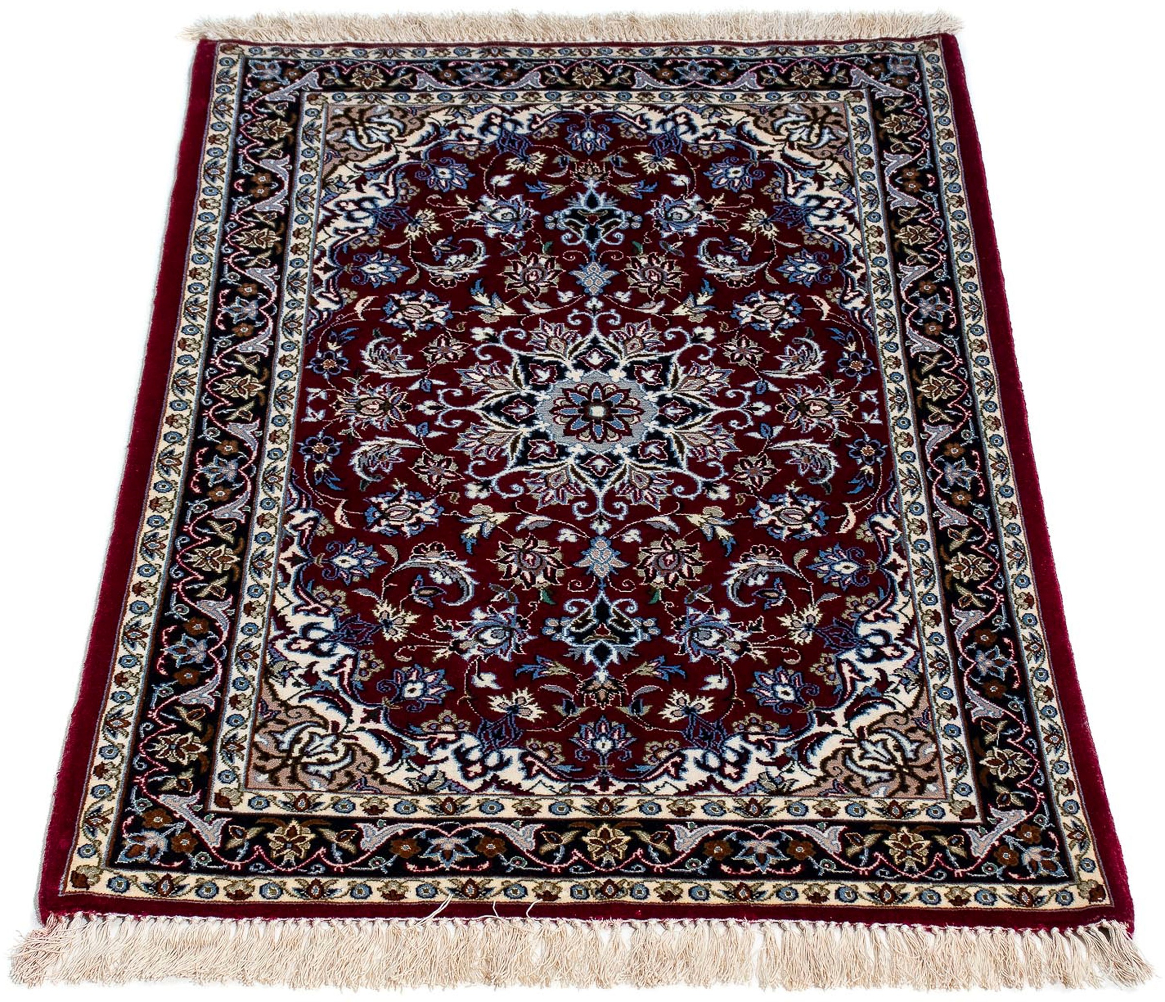 morgenland Orientteppich "Perser - Isfahan - Premium - 108 x 70 cm - dunkelrot", rechteckig, 6 mm Höhe, Wohnzimmer, Hand