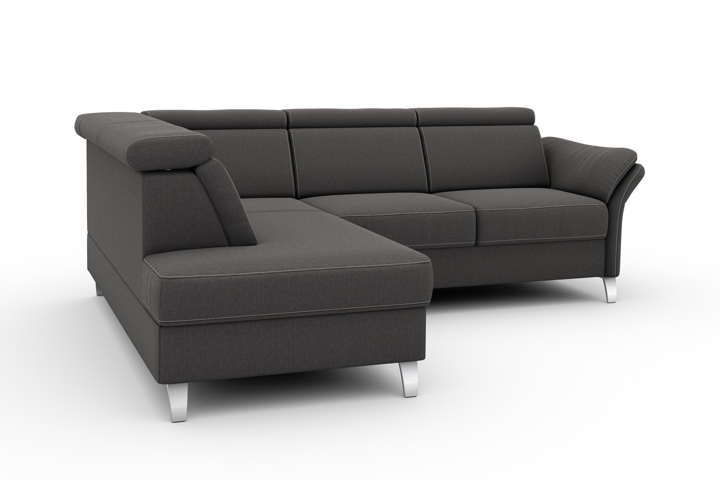 Ecksofa SIT & MORE "Vincenzo L-Form", grau (dunkelgrau), B:245cm H:84cm T:193cm, Sofas, Ecksofa, inklusive Kopfteilverstellung, wahlweise mit Bettfunktion, Bettkasten 9