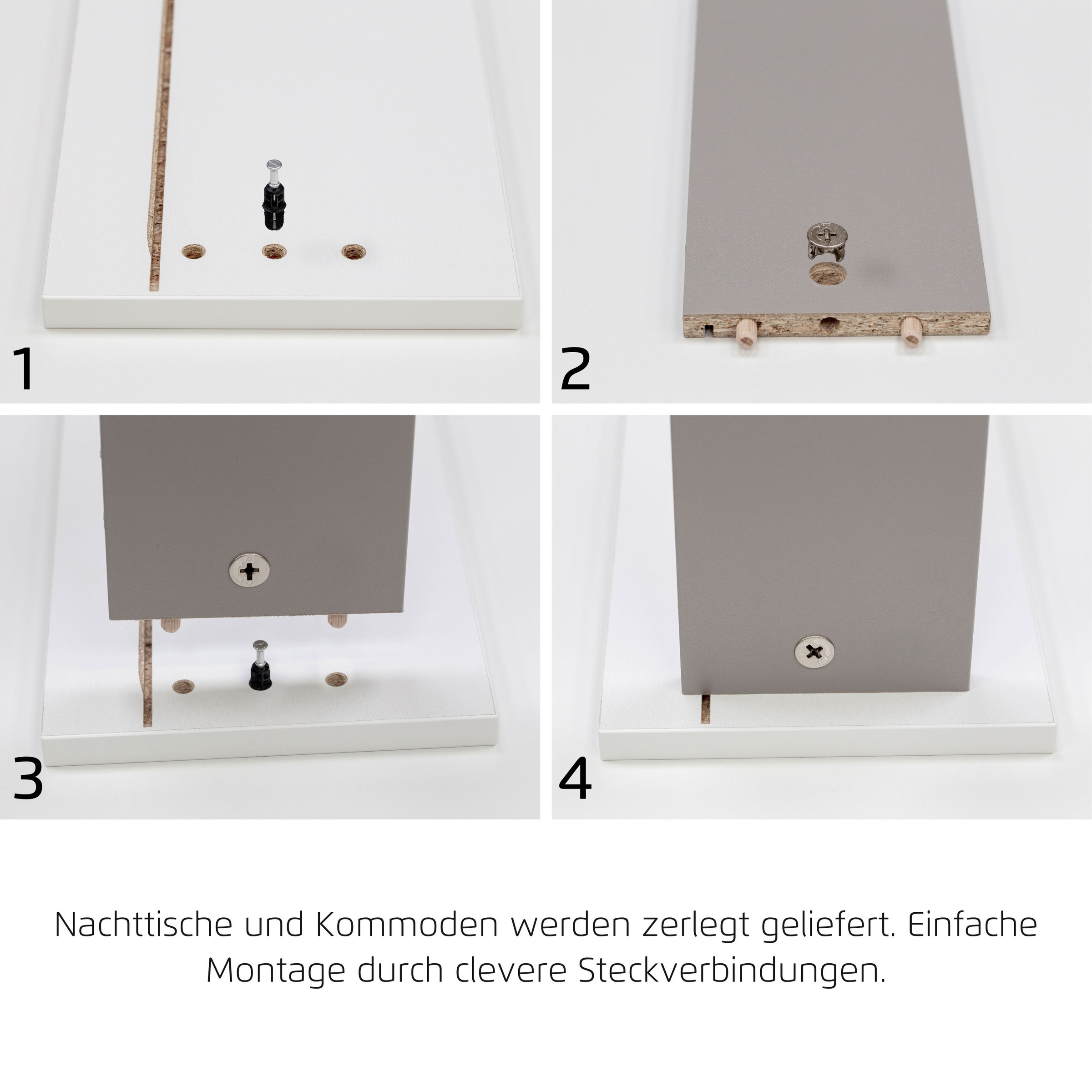 OTTO home Kombikommode »Sideboard Schubladenkommode AGORDO mit Dekor- oder Hochglanzfront« in zwei Griff-Farben, Breite 120 cm,  vier große Schubladen, mit insgesamt 4 Einlegeböden MADE IN GERMANY