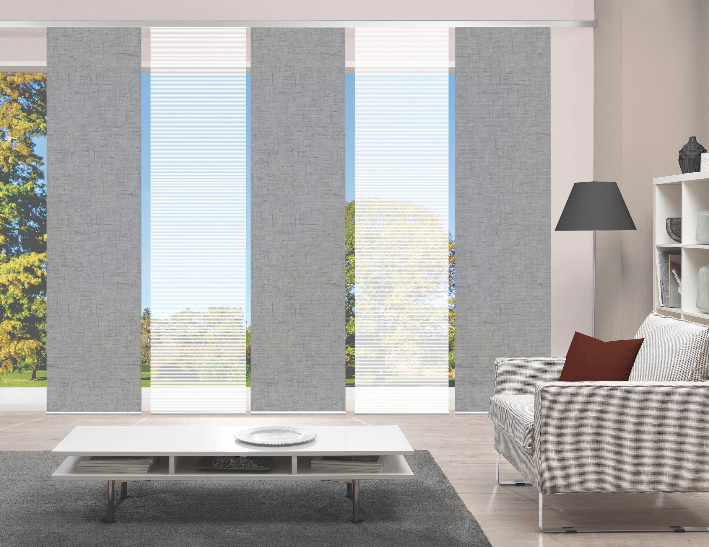 Vision S Schiebegardine "PIVE 5er SET" Paneelwagen 5 Stk. tlg. Schiebevorha günstig online kaufen