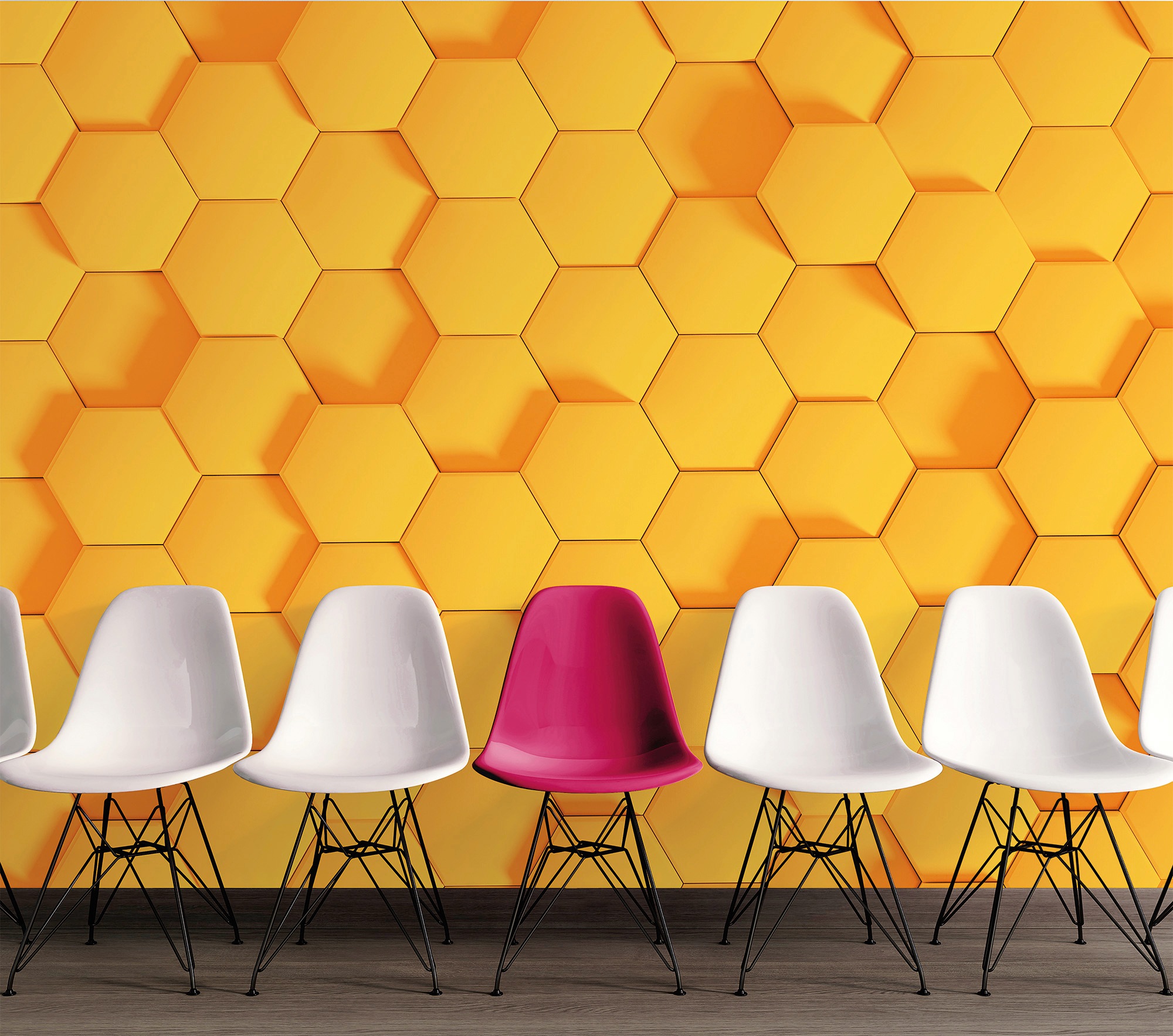living walls Fototapete »Designwalls Honeycomb 2« glatt Vlies, Wand, Schräge, Decke