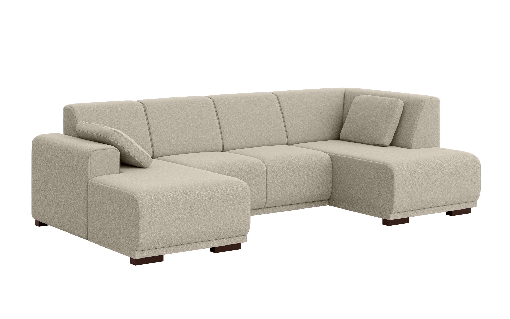Home affaire Wohnlandschaft »BORNHOLM U-Form mit Recamiere rechts/links, B/T/H: 300/162/85 cm«, U-Form mit Wellenunterfederung, Recamiere rechts oder links bestellbar