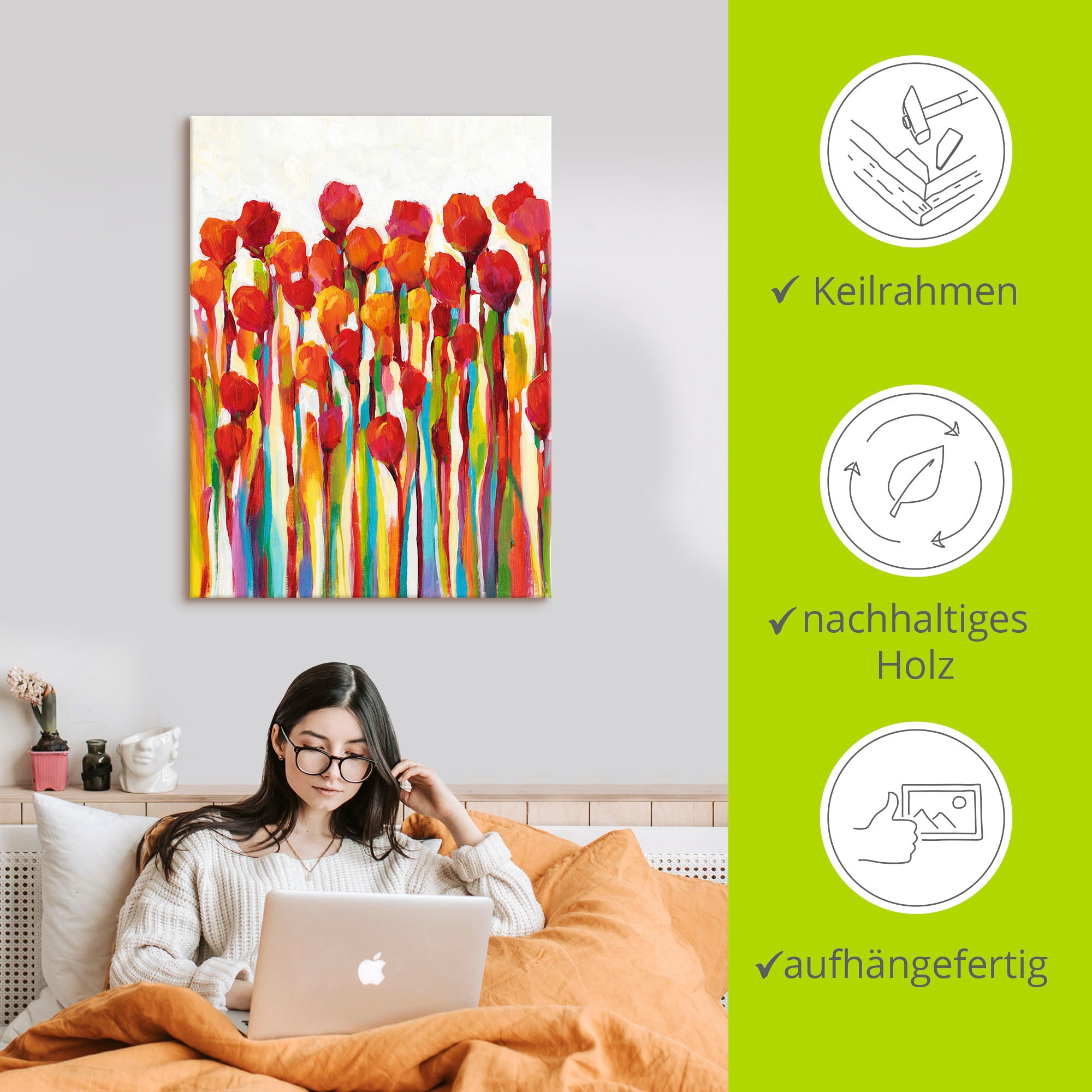 Artland Wandbild »Strotzen mit Farben I«, Blumenwiese, (1 St.), als Leinwandbild, Poster in verschied. Größen