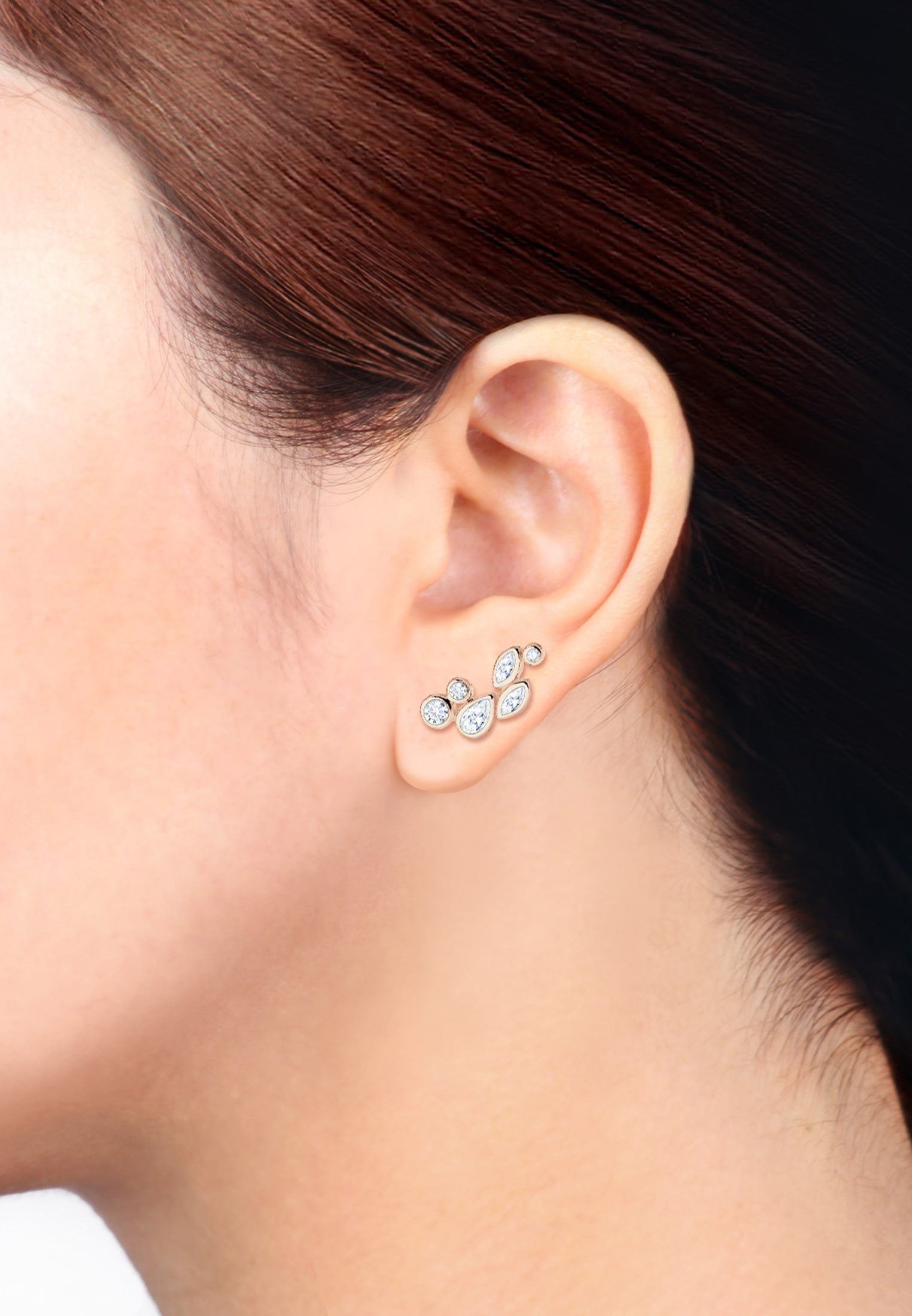 Elli Paar Ohrhänger »Earcuff Tropfen Zirkonia 925 Silber«