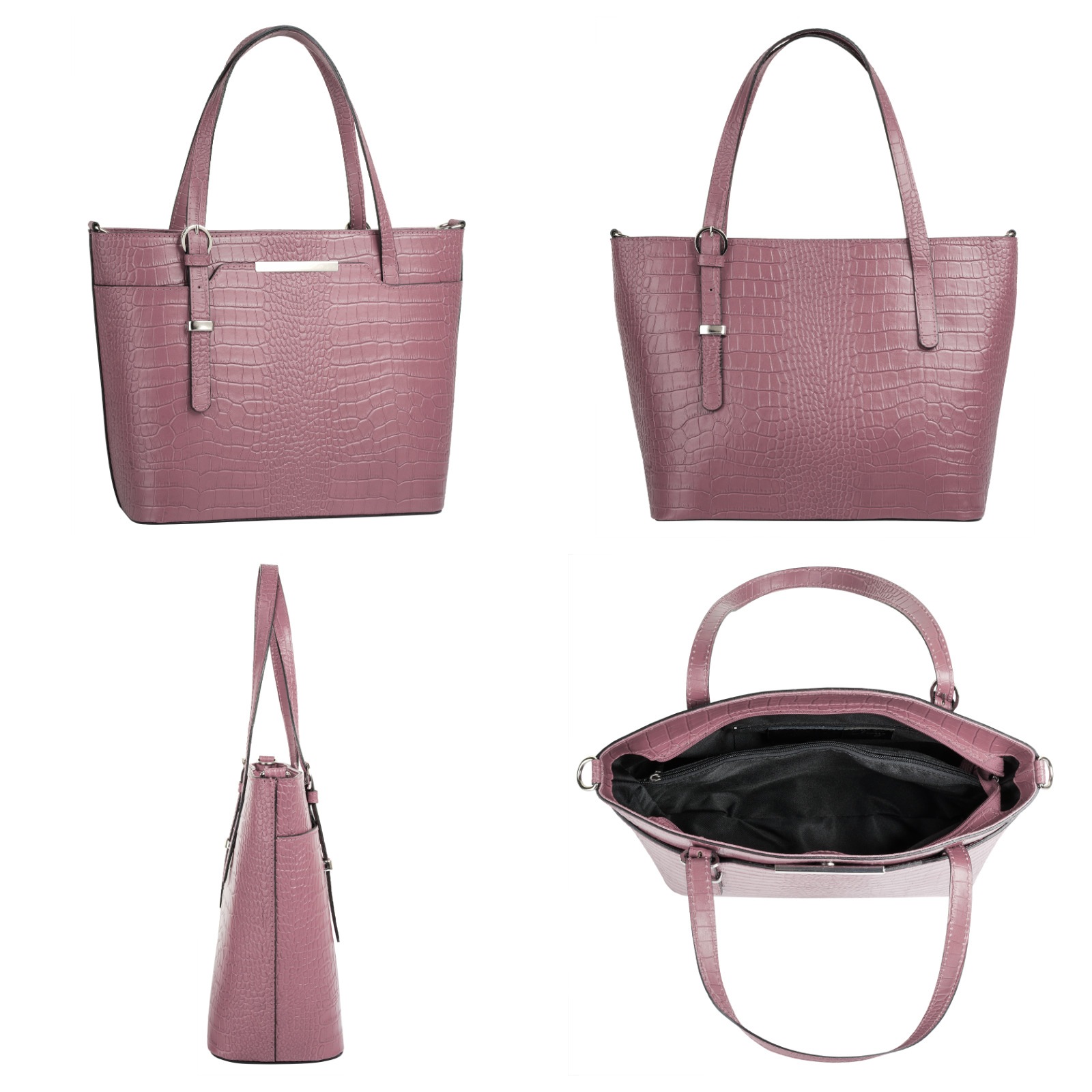 Thumbnail - Cluty Henkeltasche echt Leder, Made in Italy