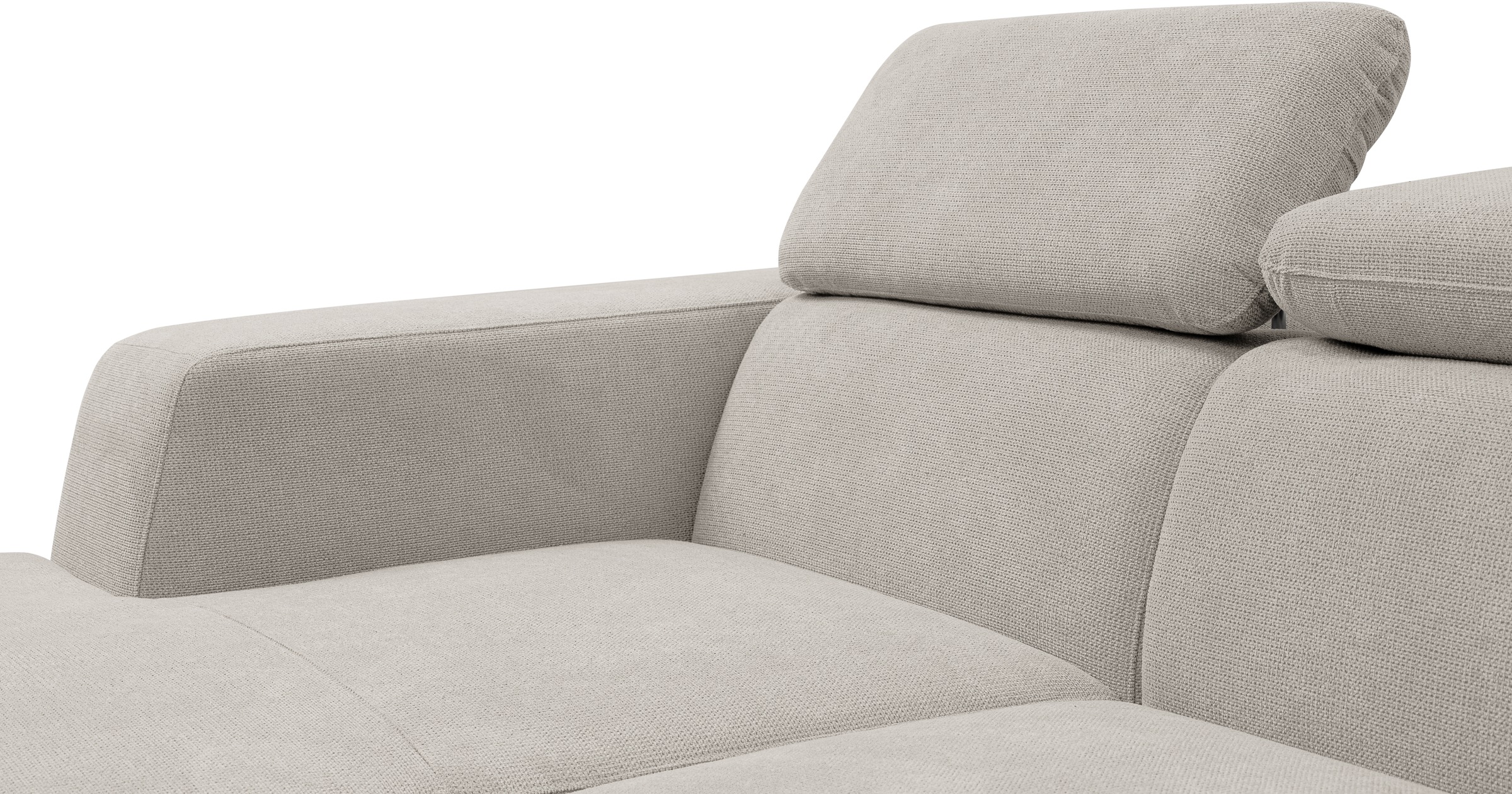 WERK2 Ecksofa »Cherry, modernes Sofa mit Komfortfunktionen, Breite 270cm, L-Form,«, bequem, mit verstellbaren Kopfteilen, Schlaffunktion und Bettkasten
