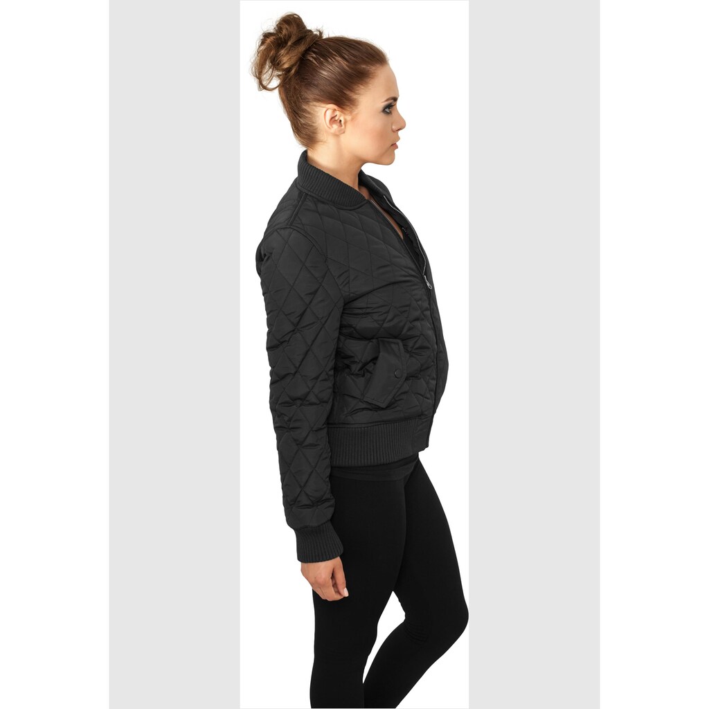 URBAN CLASSICS Allwetterjacke »Urban Classics Damen Ladies Diamond Quilt Nylon Jacket«, (1 St.), ohne Kapuze