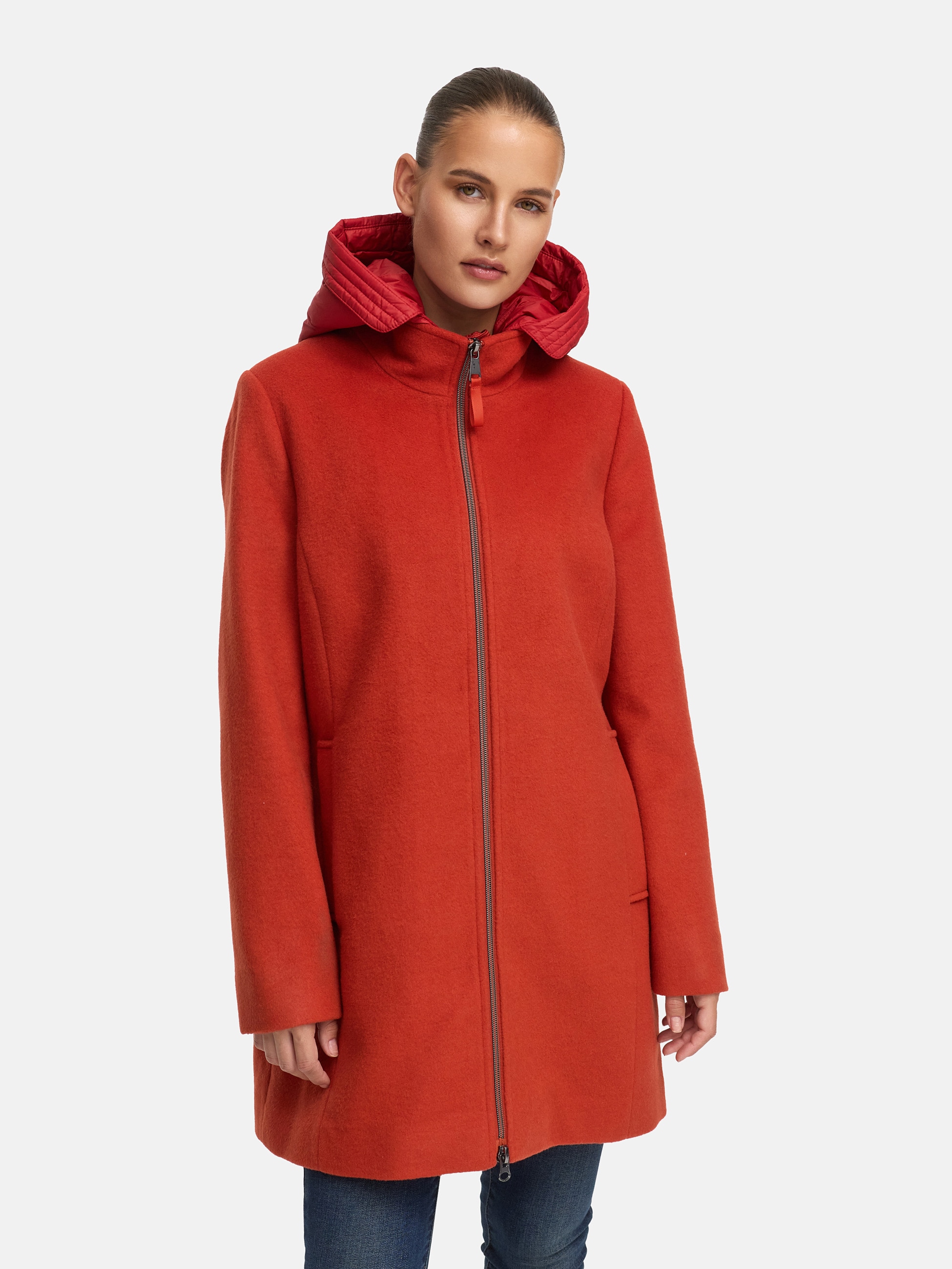 MANISA Wolljacke, mit Kapuze, mit herausnehmbarer Kapuze
