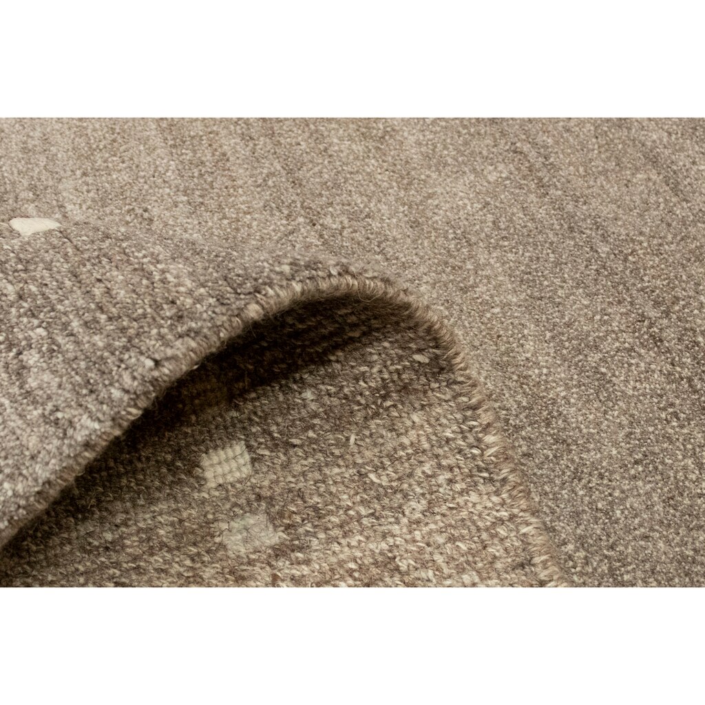 morgenland Wollteppich »Nepal Teppich handgeknüpft hellbraun«, rechteckig