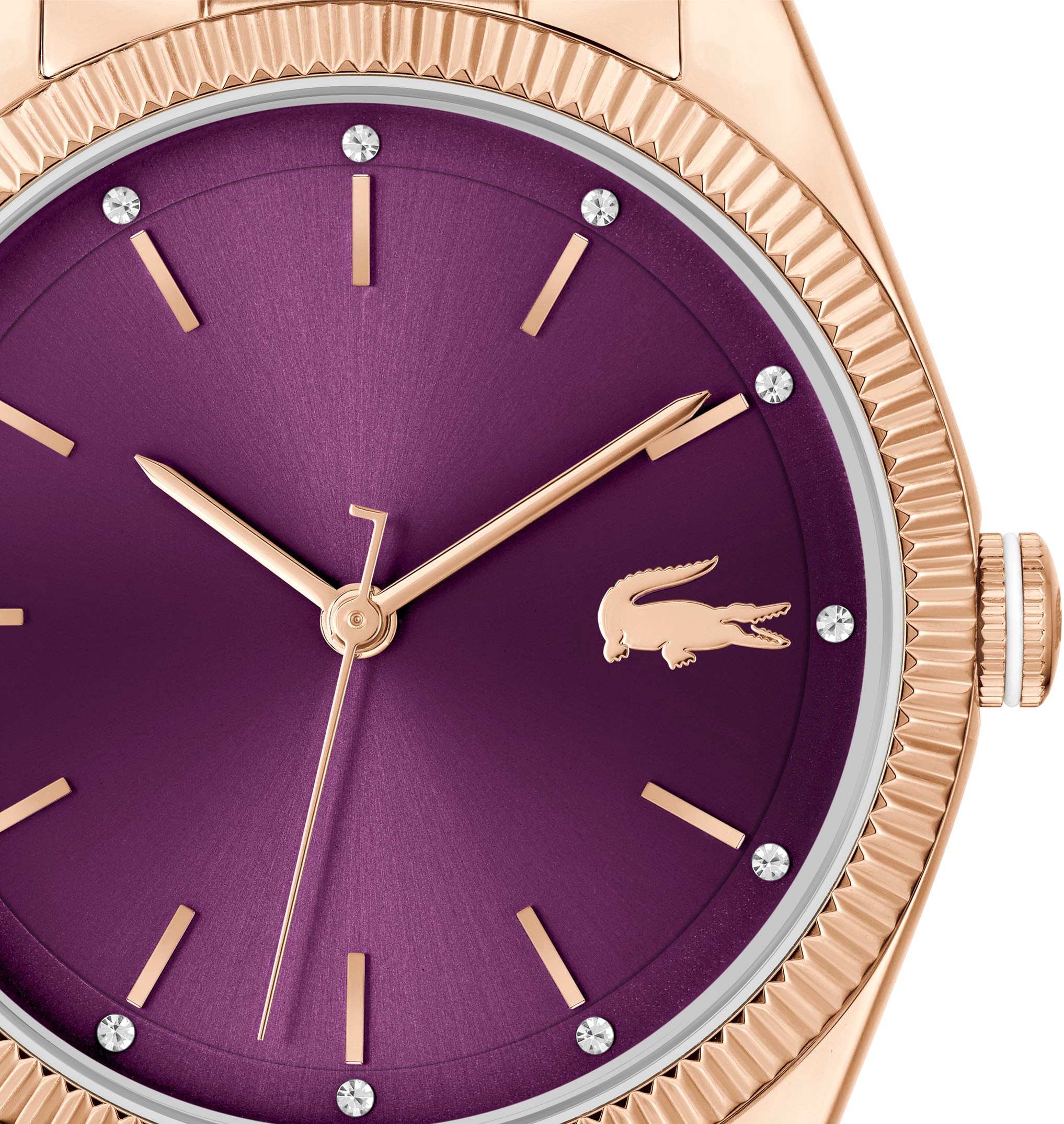 Lacoste Quarzuhr »CAPUCINE«, Armbanduhr, Damenuhr, analog, Glaskristalle, Edelstahlarmband