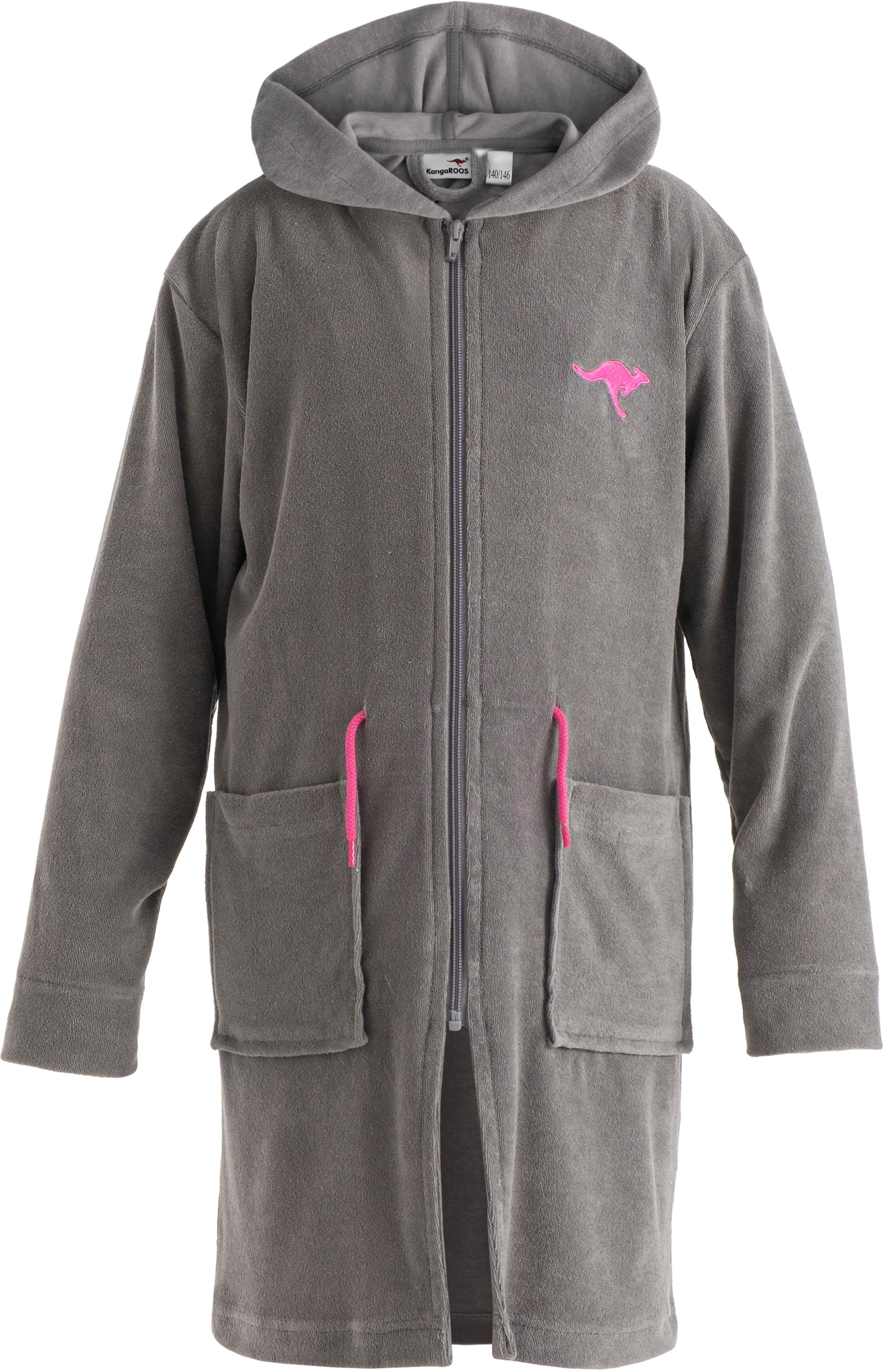 KangaROOS Kinderbademantel »Kira, Ideal für Zuhause, Schwimmbad oder im Urlaub«, (1 St.), modernen, sportliches Design, leuchtenden Akzenten
